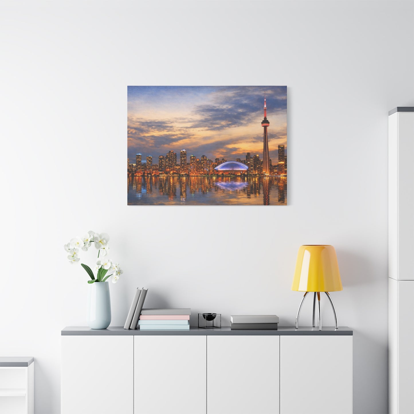 Toronto Skyline Matte Stretched Canvas, Toronto Skyline Canvas Wall Art, Urban City Art Print