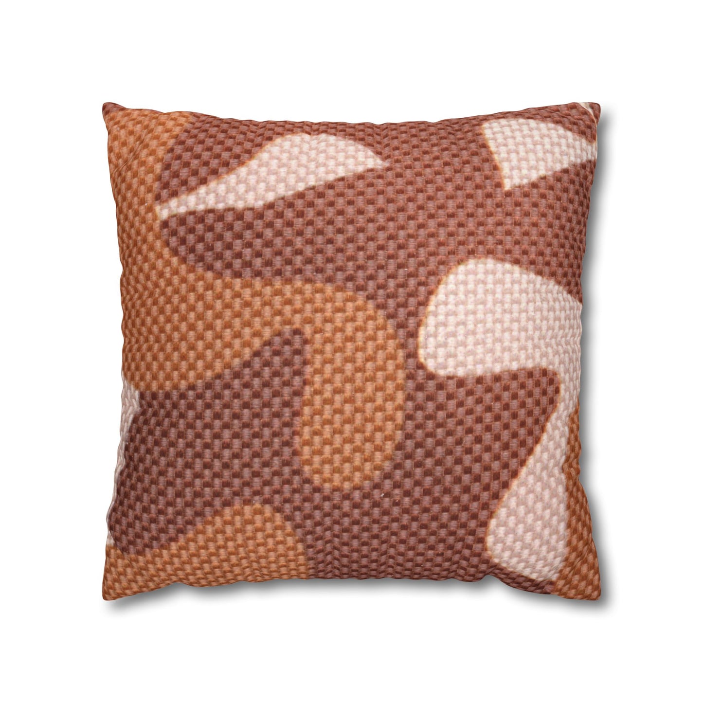Boho Pillowcase, Bohemian Pillow Cover, Modern Square Pillow Case, Brown Shades