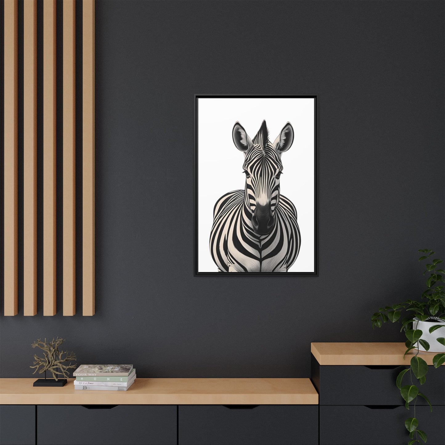 Striking Zebra Wall Art Black & White Wildlife Photography Print, Safari Animal Home Decor, Zebra Lover Nursery Room Gift