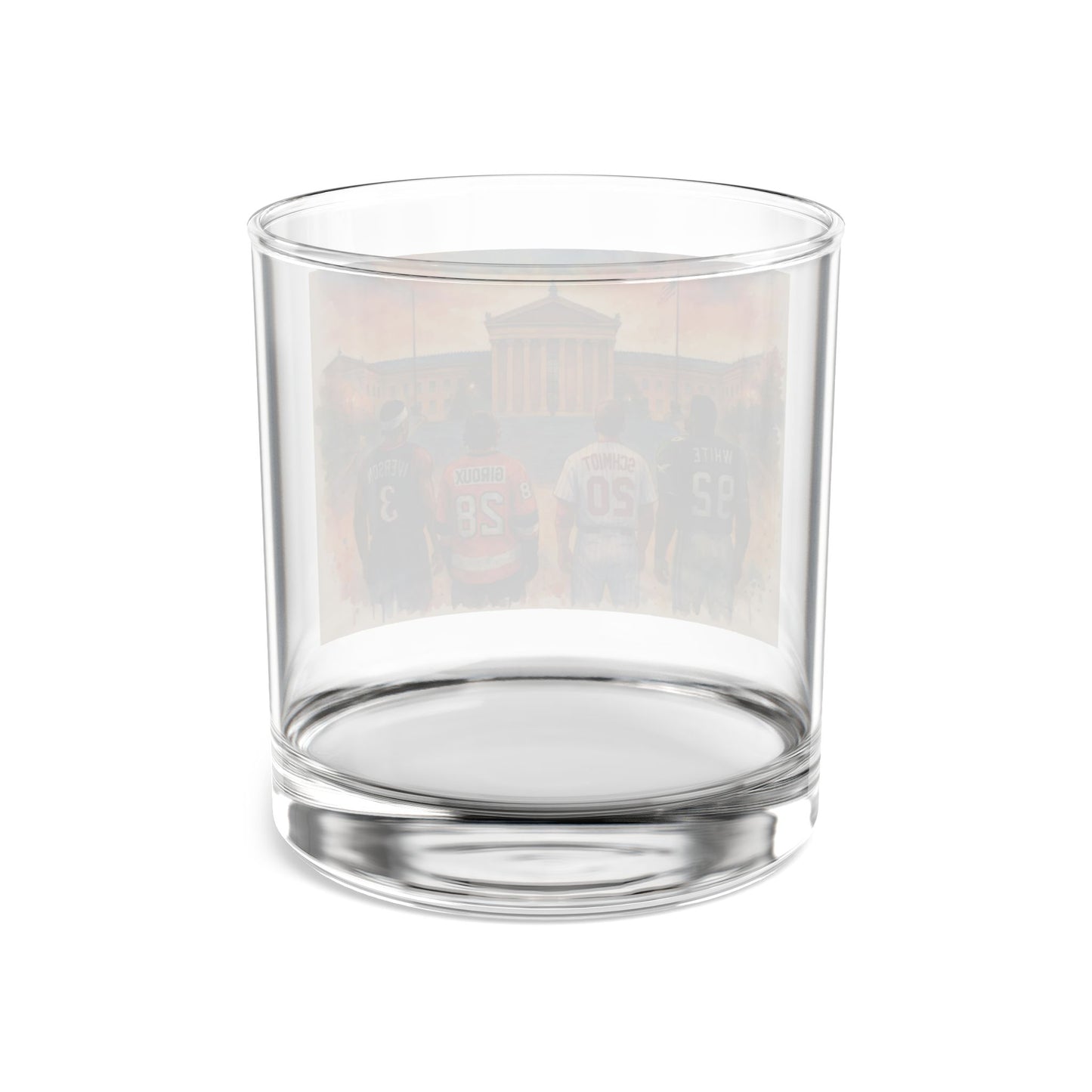 Philadelphia Sports Legends Rocks Glass, Philadelphia Museum of Art Watercolor, Eagles Phillies Flyers 76ers Eagles Gift