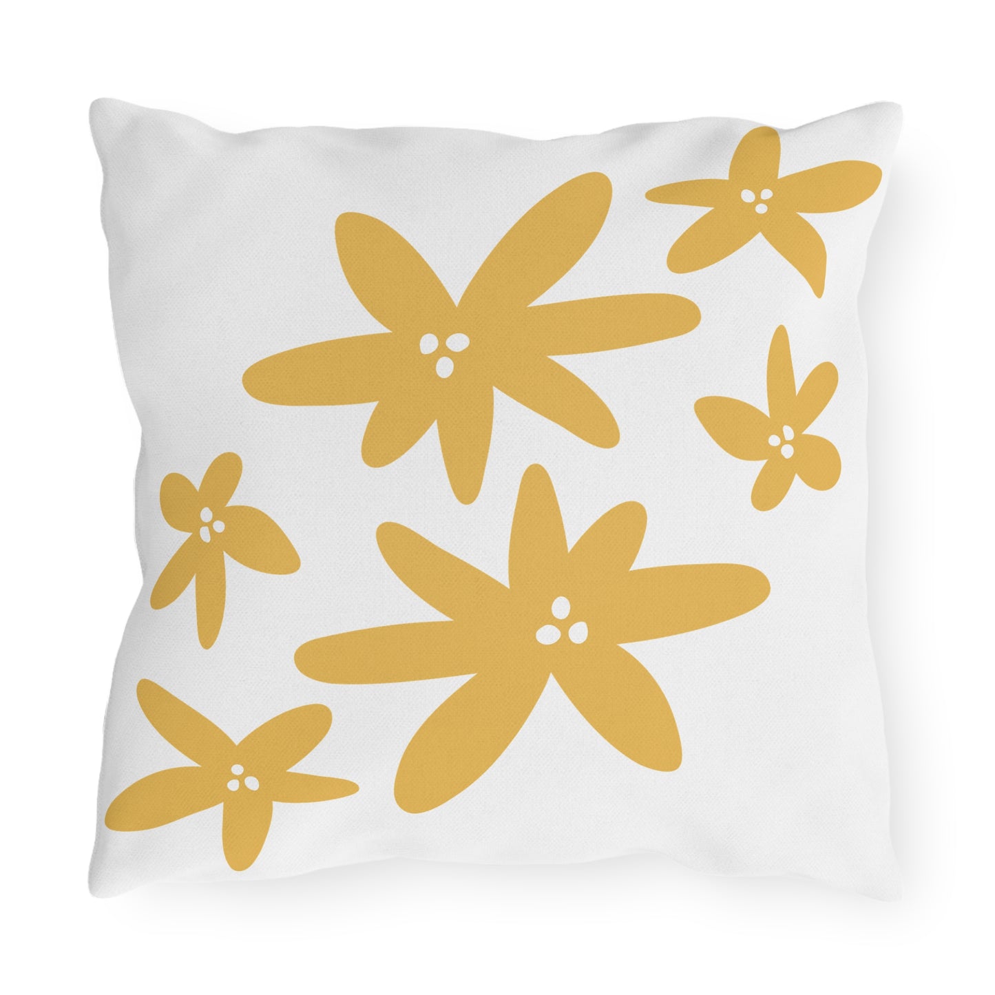 Yellow Flower Outdoor Throw Pillow | Floral Patio Garden Cushion
