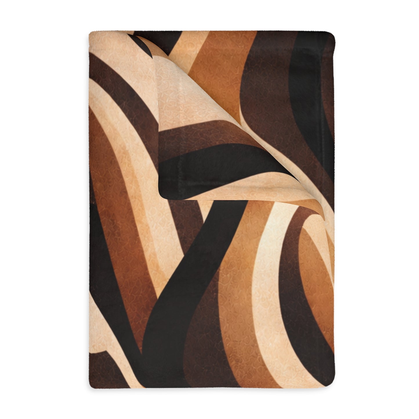 Caramel Coffee Swirl Velveteen Throw Blanket | Cozy Neutral Decor