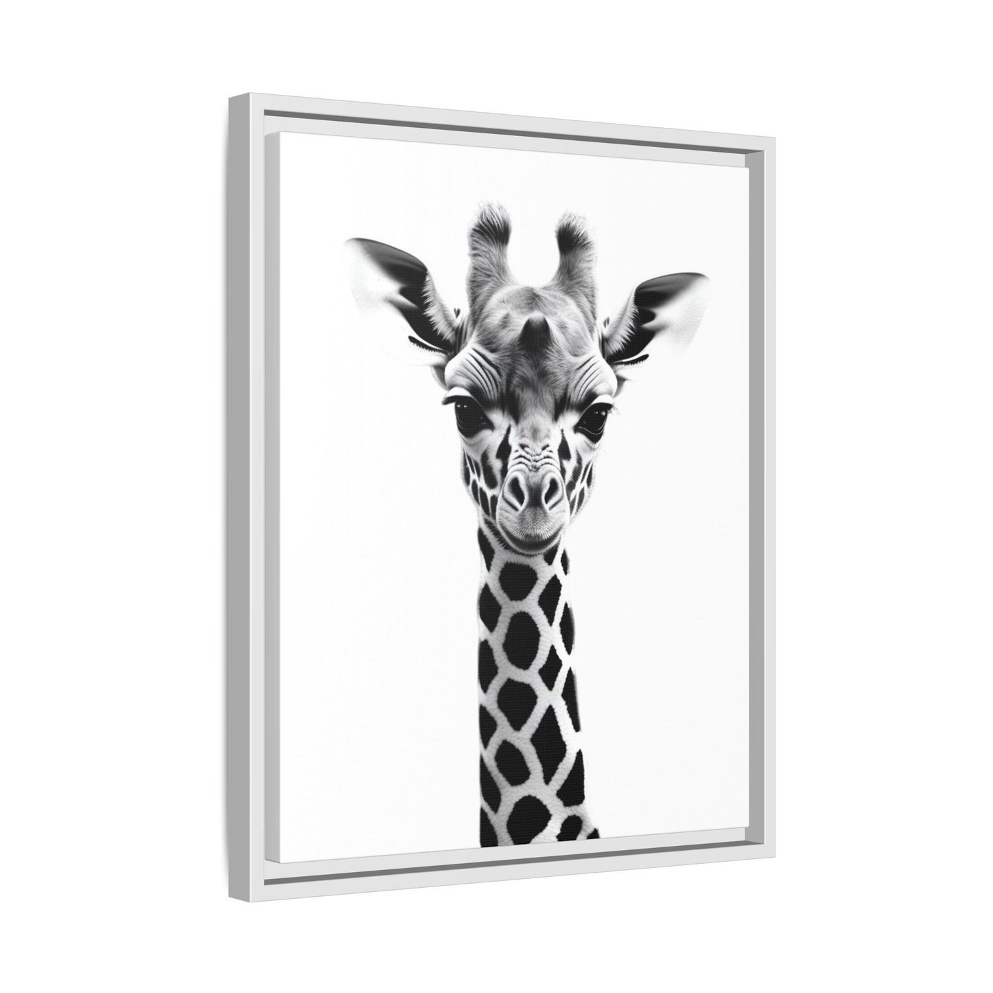 Baby Giraffe Wall Art Black & White Wildlife Photography Print, Cute Giraffe Lover Gift