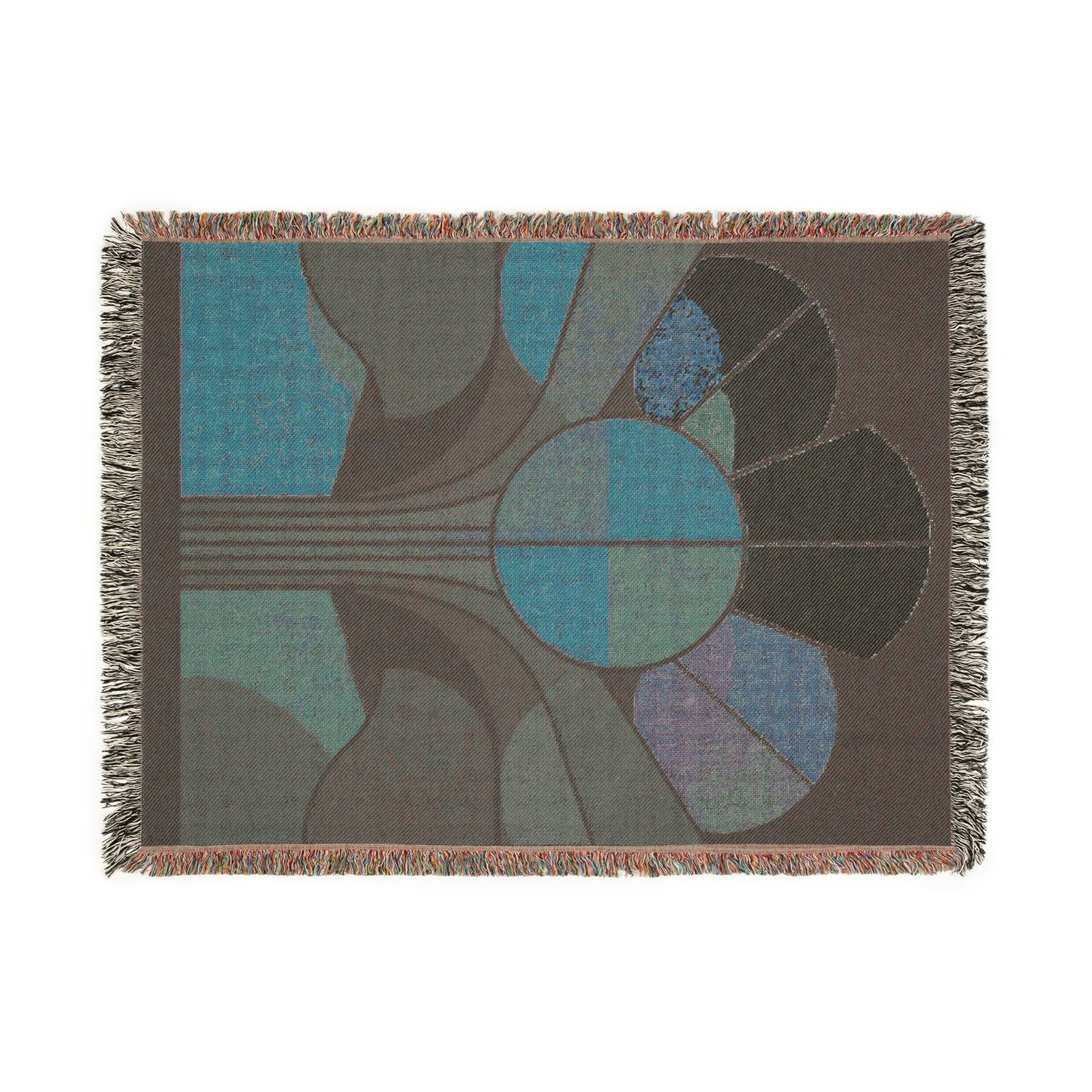 Retro Abstract Woven Blanket | Mid-Century Modern Geometric Boho Decor