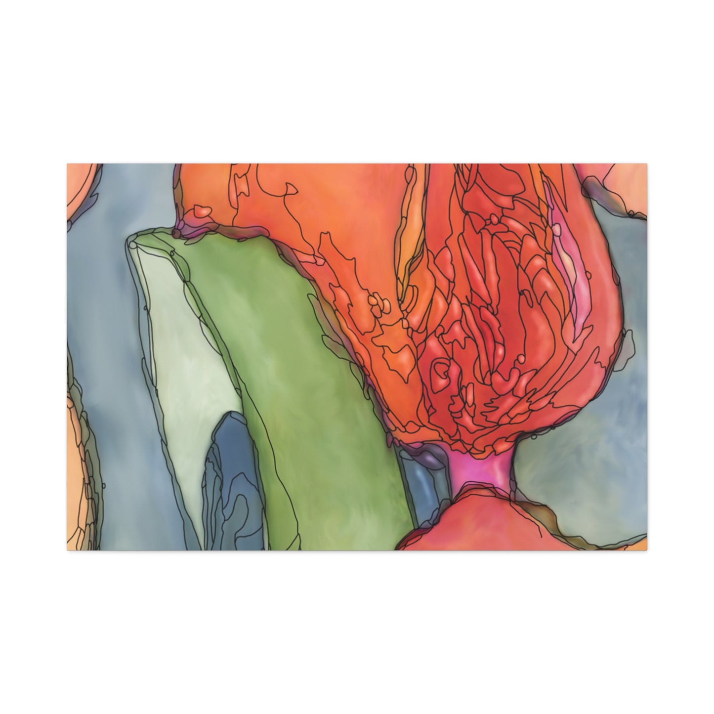 Abstract Pastel Canvas Wall Art | Modern Matte Stretched Canvas Decor