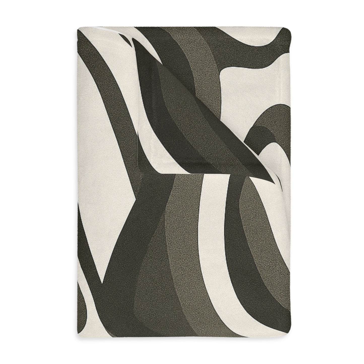 Abstract Retro Swirl Velveteen Throw Blanket | Neutral Modern Sofa Decor