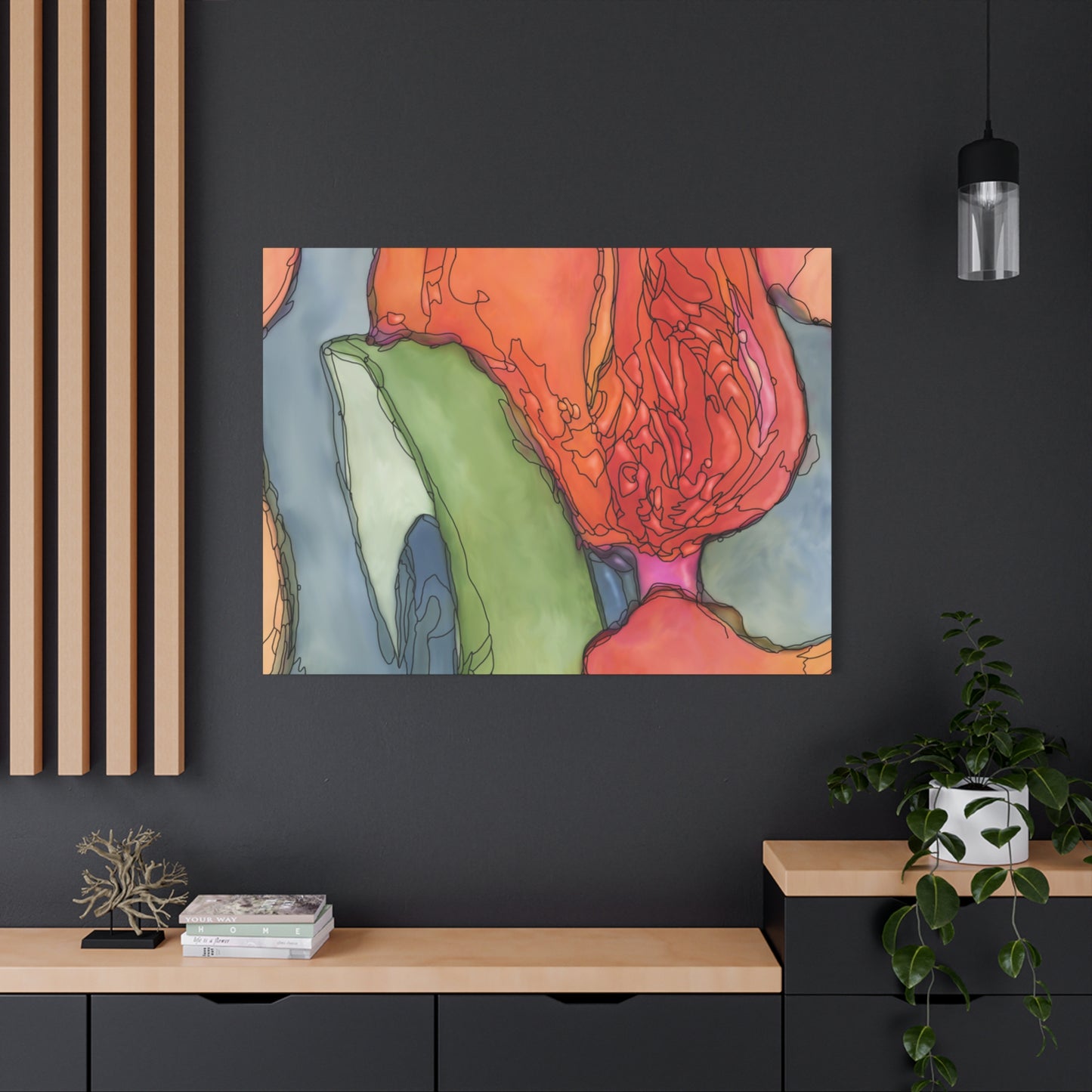 Abstract Pastel Canvas Wall Art | Modern Matte Stretched Canvas Decor