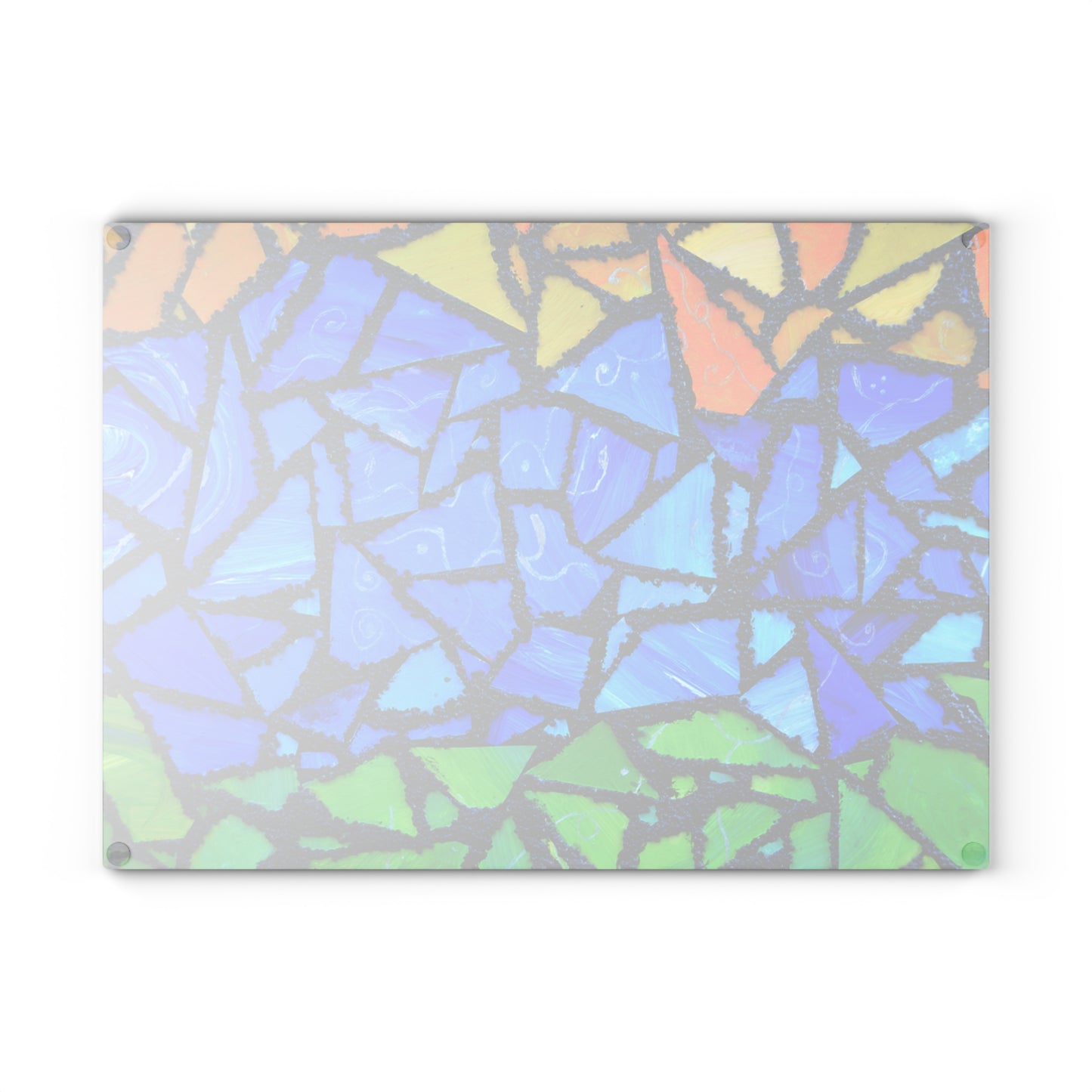 Blue Green Stained Glass Cutting Board | Mosaic Kitchen Decor