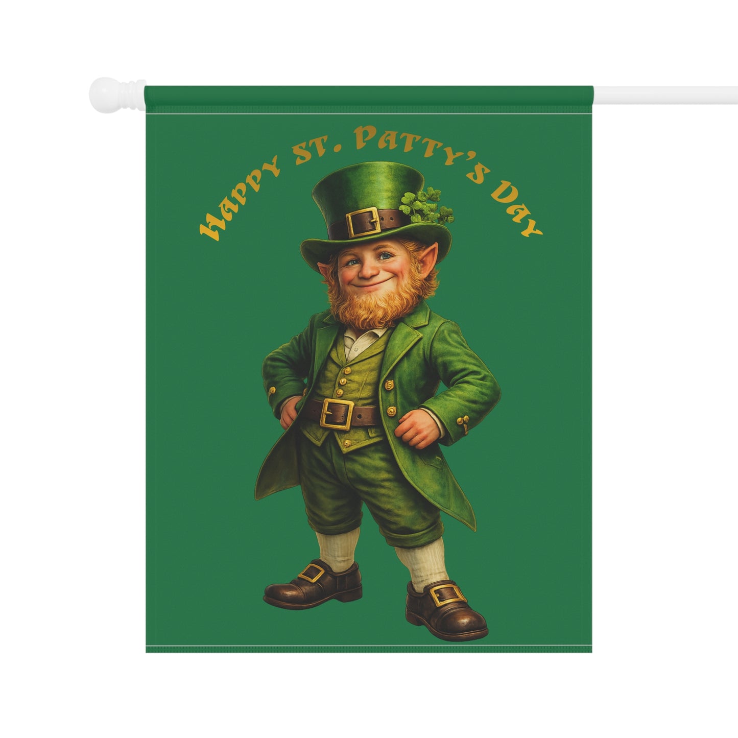 Happy St. Patty's Day Leprechaun Garden Flag | House Banner