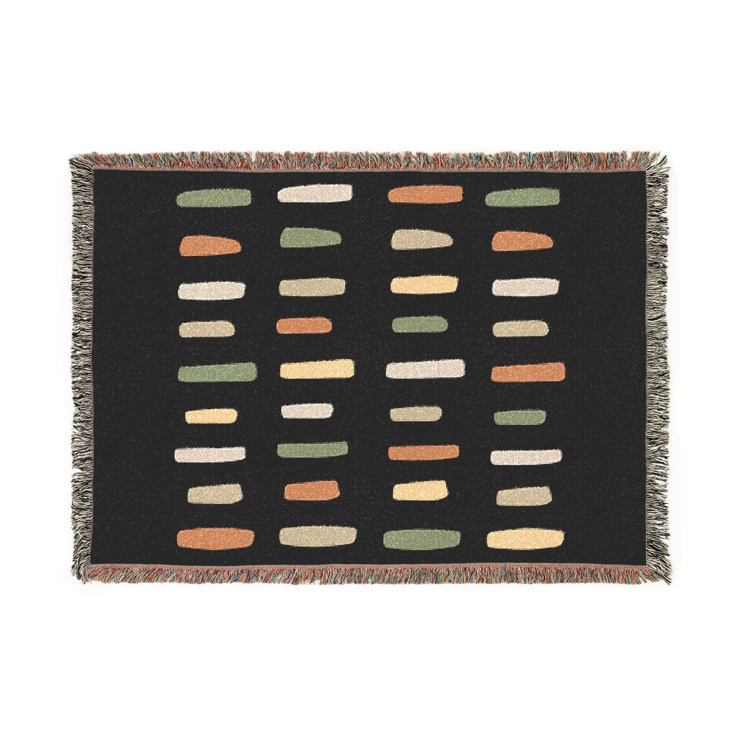 Modern Geometric Woven Throw Blanket | Mid-Century Boho Decor