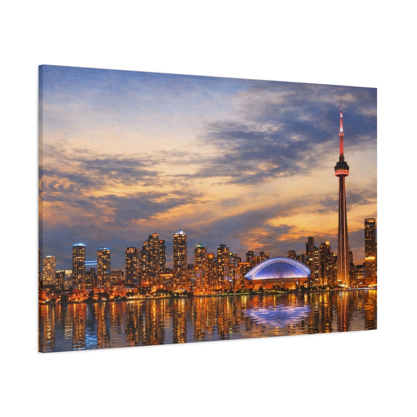 Toronto Skyline Matte Stretched Canvas, Toronto Skyline Canvas Wall Art, Urban City Art Print