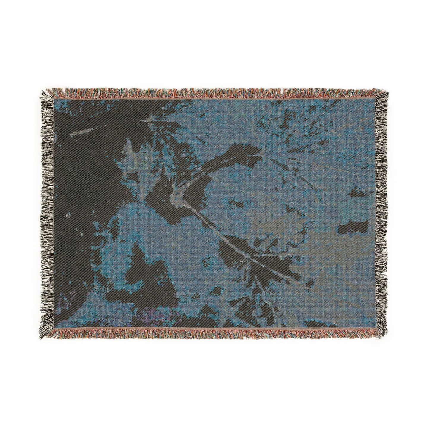 Eco Botanical Woven Throw Blanket | Neutral Leaf Tapestry Decor