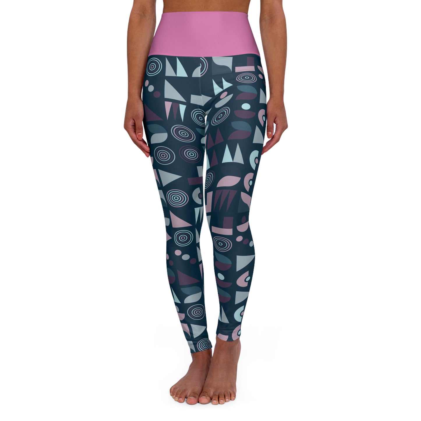 Leggings with geometric pattern on a white background