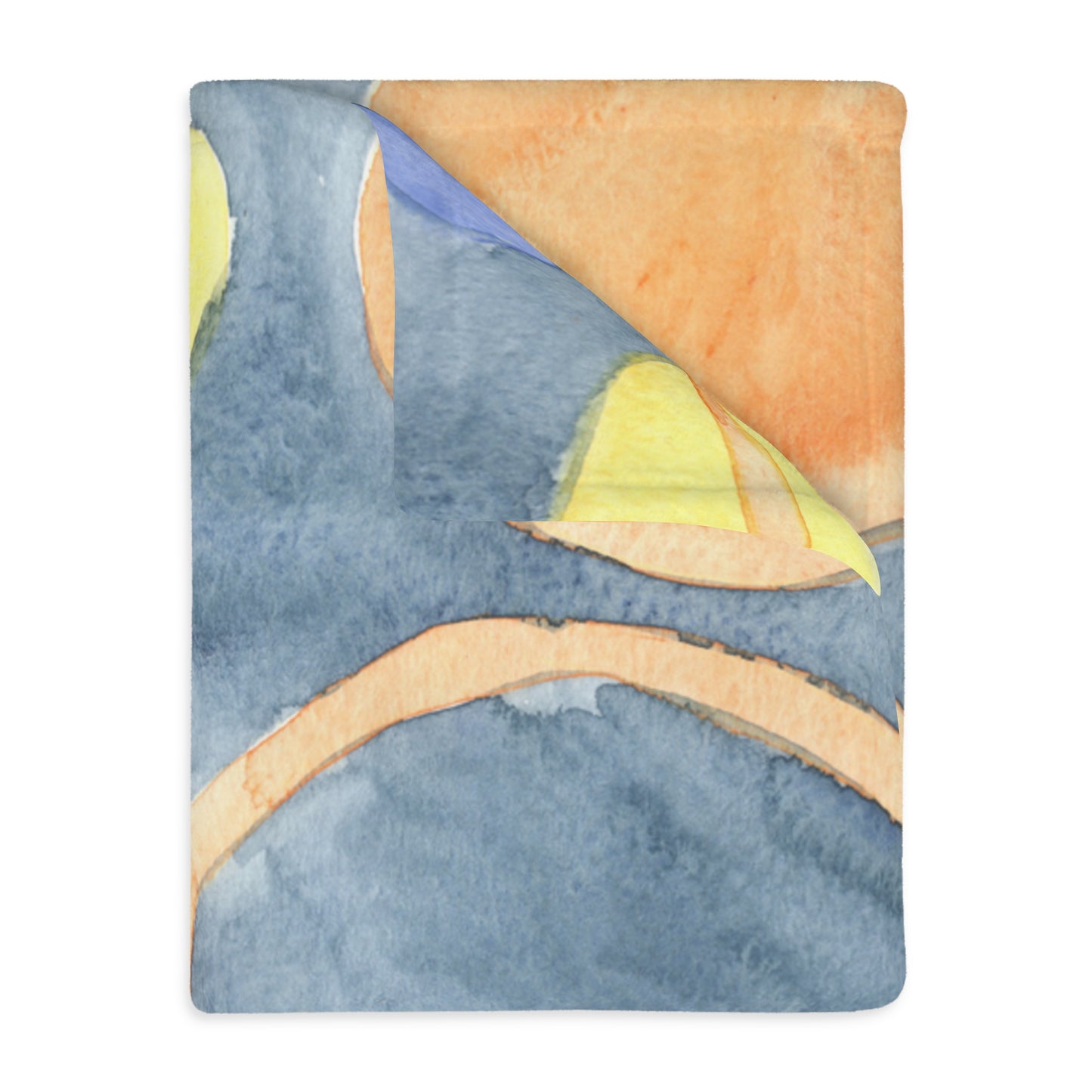 Abstract Watercolor Circles Blanket | Yellow Orange Blue Modern Pattern