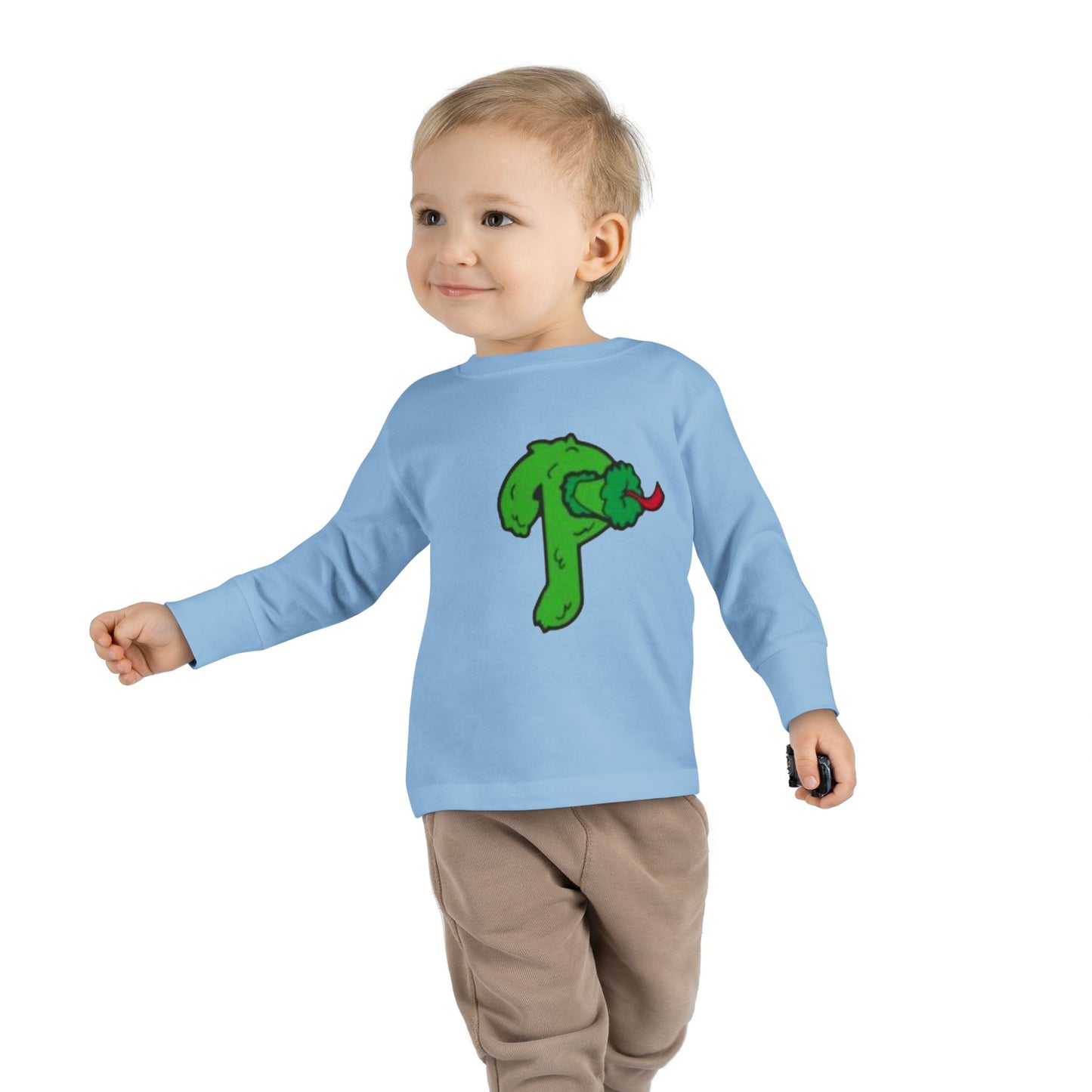 Funny Cartoon Mascot Toddler Long Sleeve Tee | Baseball Fan T-Shirt