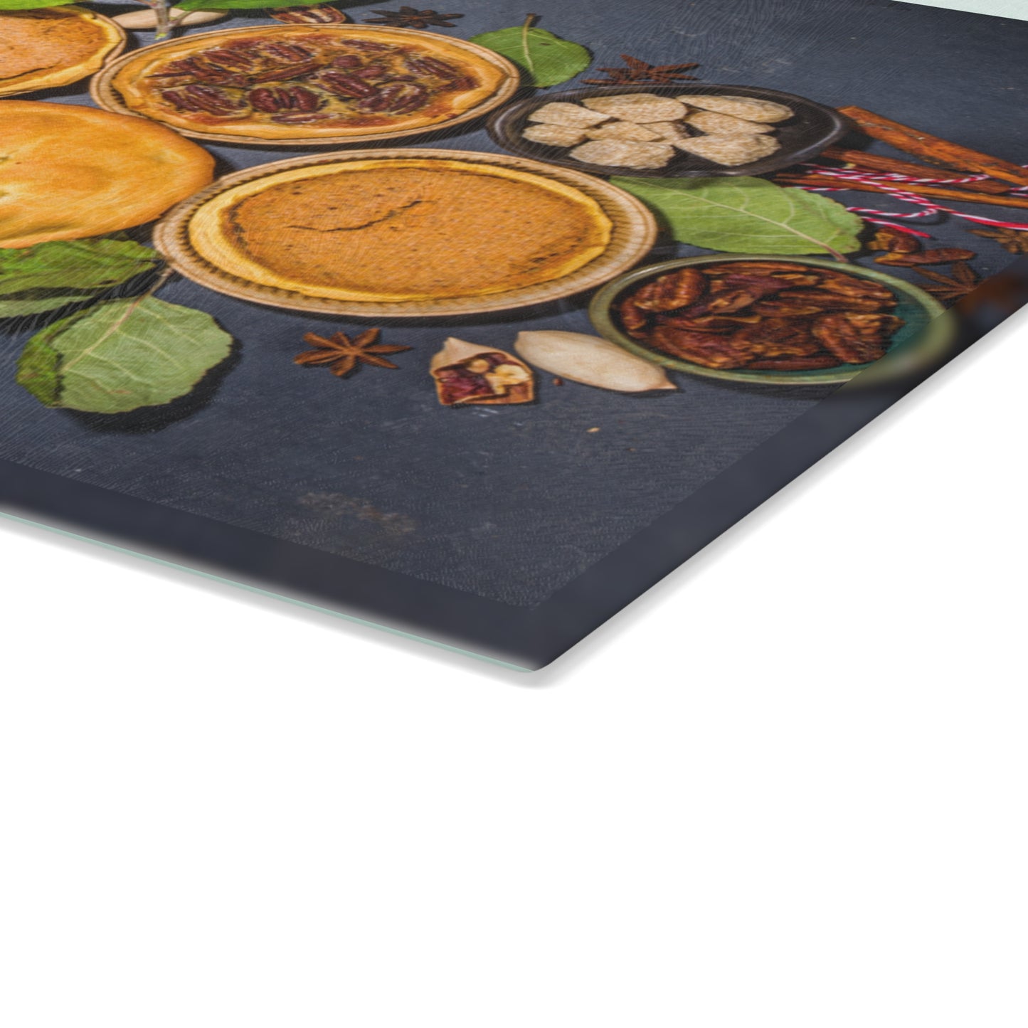 Pies & Apples Glass Cutting Board | Cozy Kitchen Decor Gift