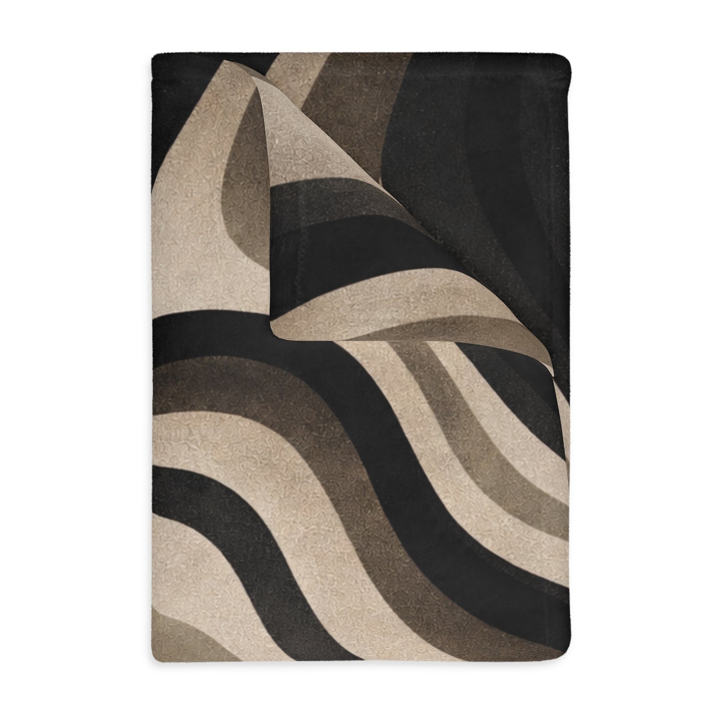Abstract Retro Swirl Blanket – Neutral Modern Pattern Cozy Throw