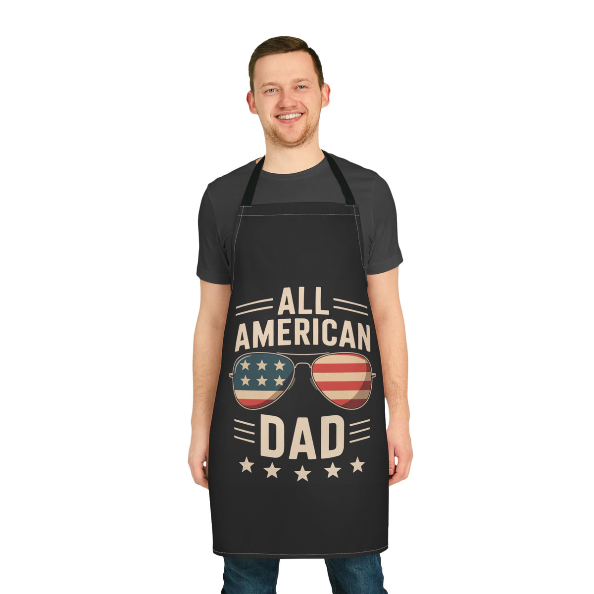 Patriotic BBQ Apron for Dads - Perfect for Grilling, Father's Day Gift, All-American Vibes