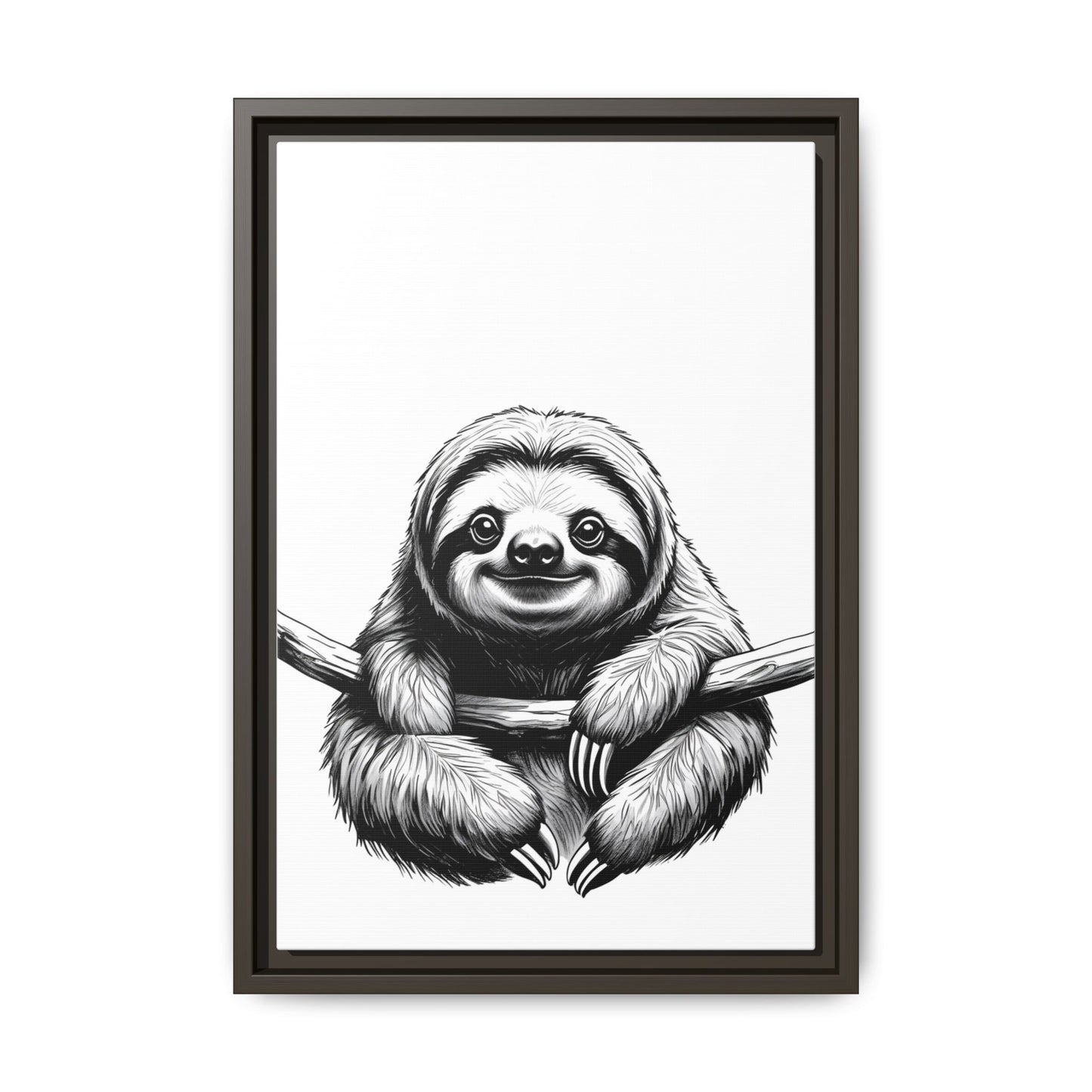 Adorable Sloth Hanging from Tree Branch Black & White Animal Wall Art, Cute Sloth Print, Jungle Theme Nursery Decor, Baby Shower Gift
