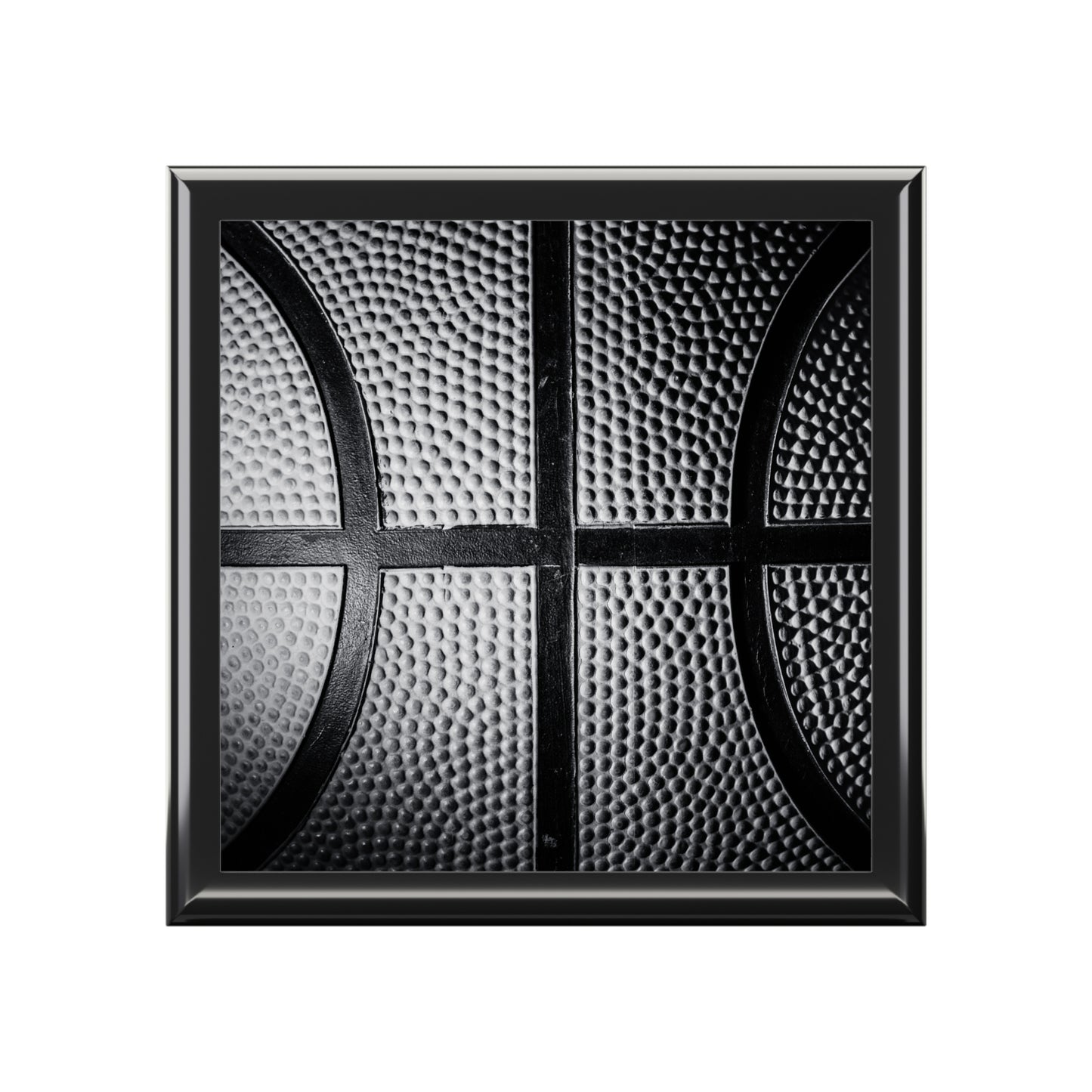 Basketball Jewelry Box, Sports Keepsake Box for Rings, Small Treasures, Ceramic Tile Lid