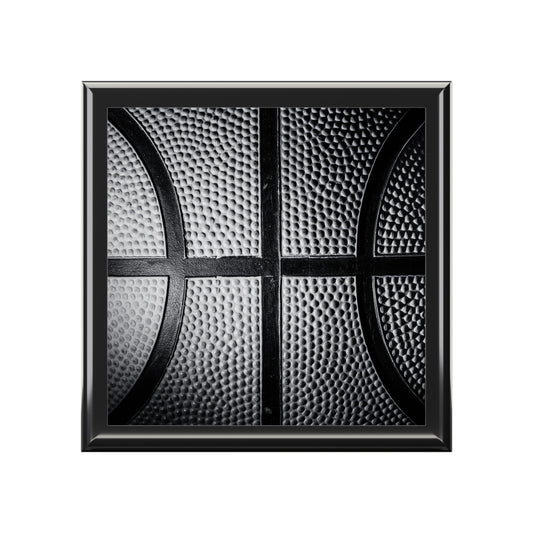 Basketball Jewelry Box, Sports Keepsake Box for Rings, Small Treasures, Ceramic Tile Lid