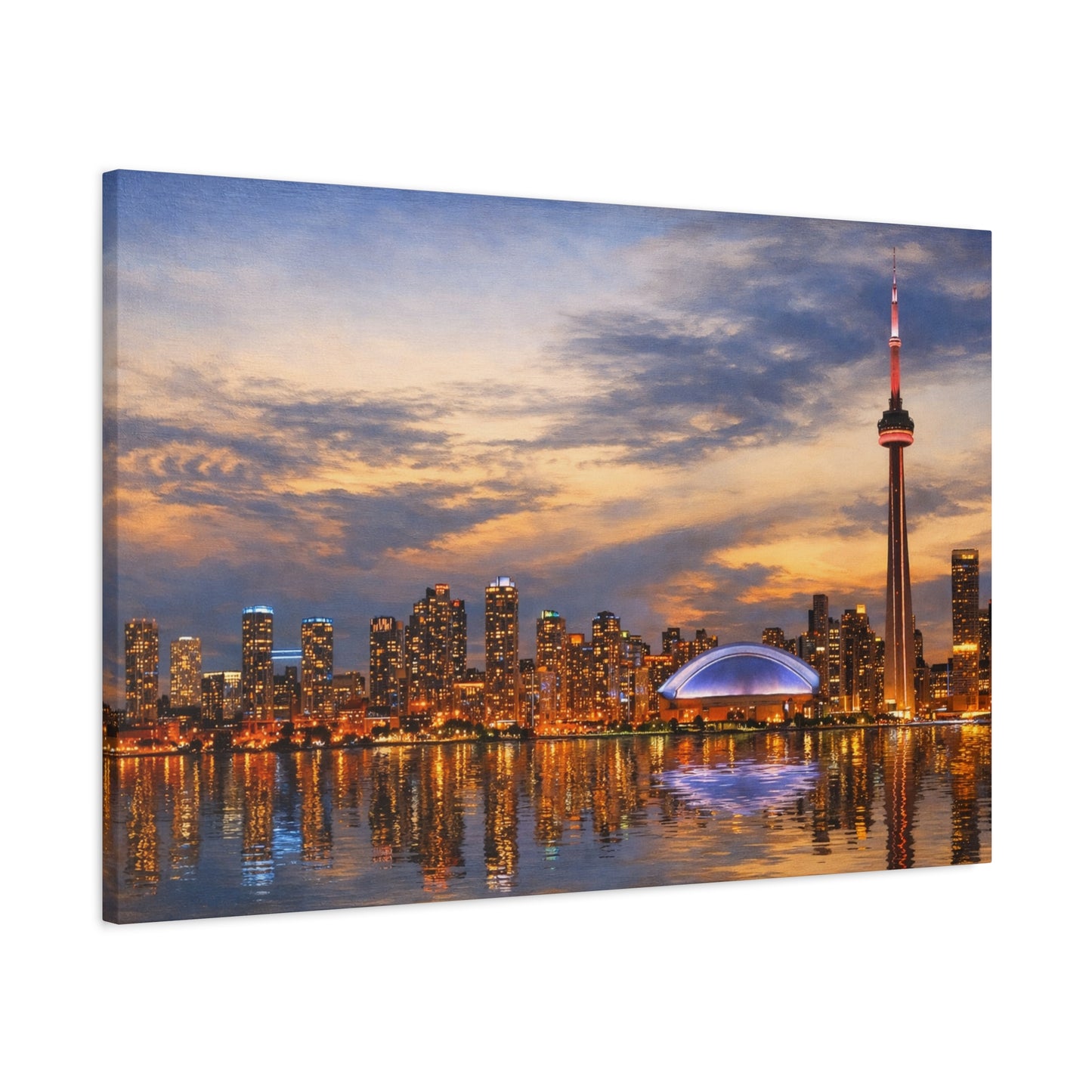 Toronto Skyline Matte Stretched Canvas, Toronto Skyline Canvas Wall Art, Urban City Art Print