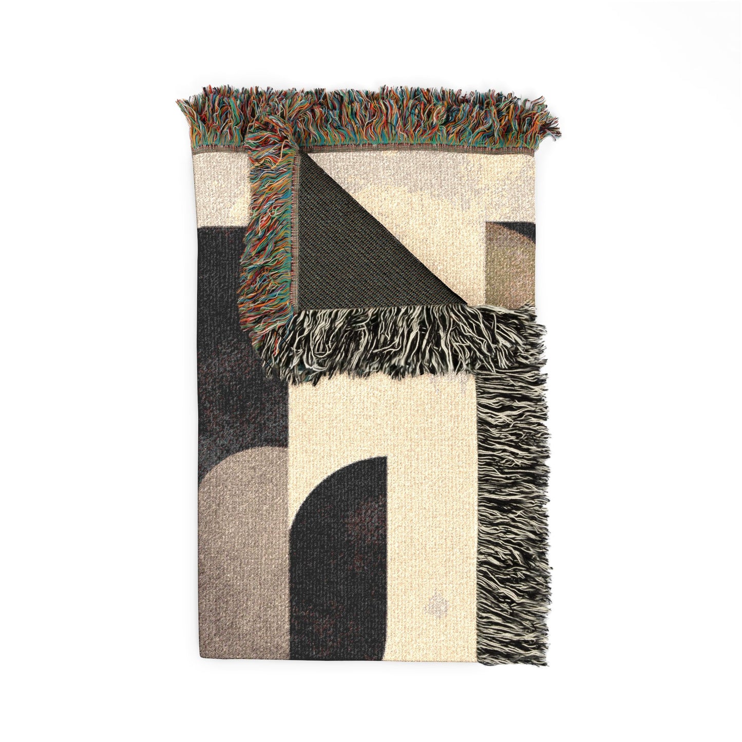 Abstract Modern Woven Blanket | Mid-Century Geometric Boho Decor