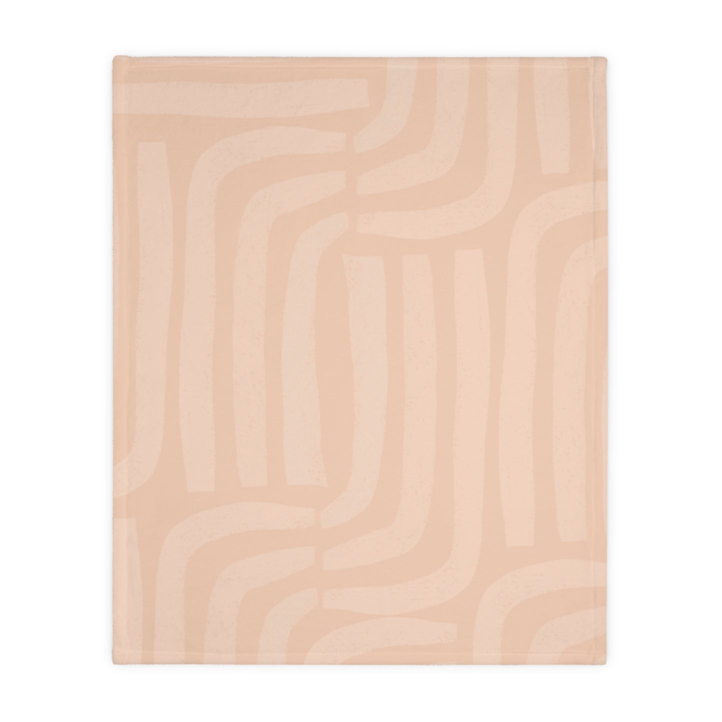 Abstract Peach Geometric Microfiber Blanket – Two-Sided Velveteen Plush Throw