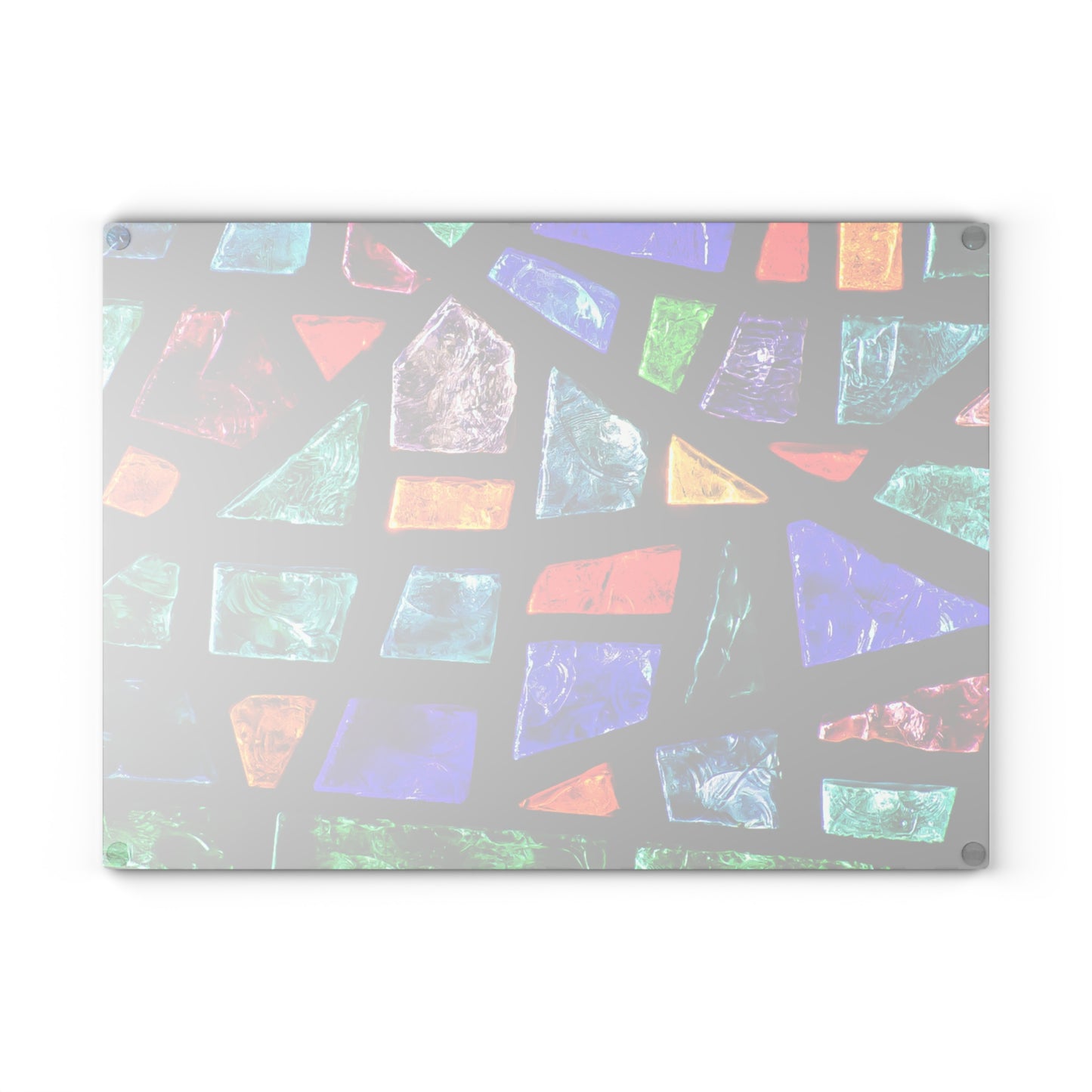 Stained Glass Mosaic Glass Cutting Board | Colorful Geometric Decor