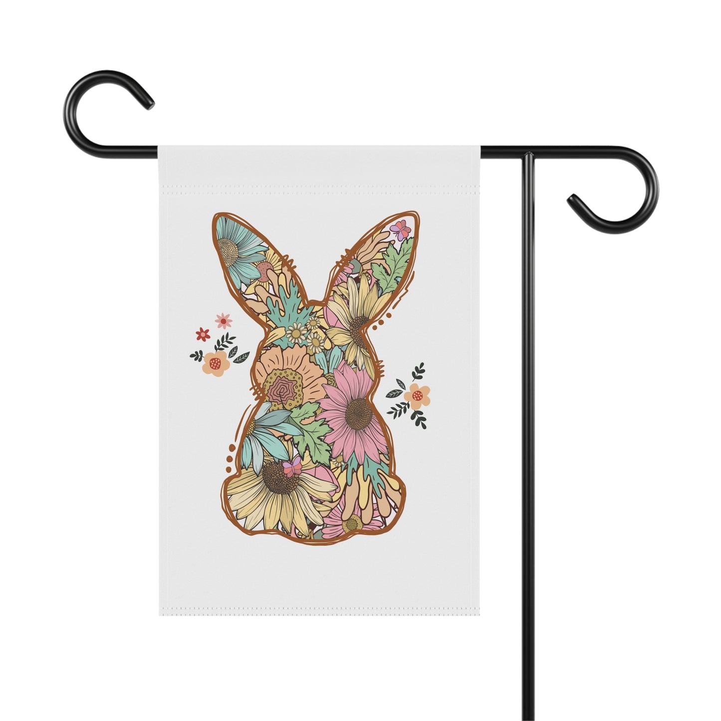 Floral Bunny Garden Flag | Spring Easter Yard Flag | Boho Rabbit Outdoor Decorgn