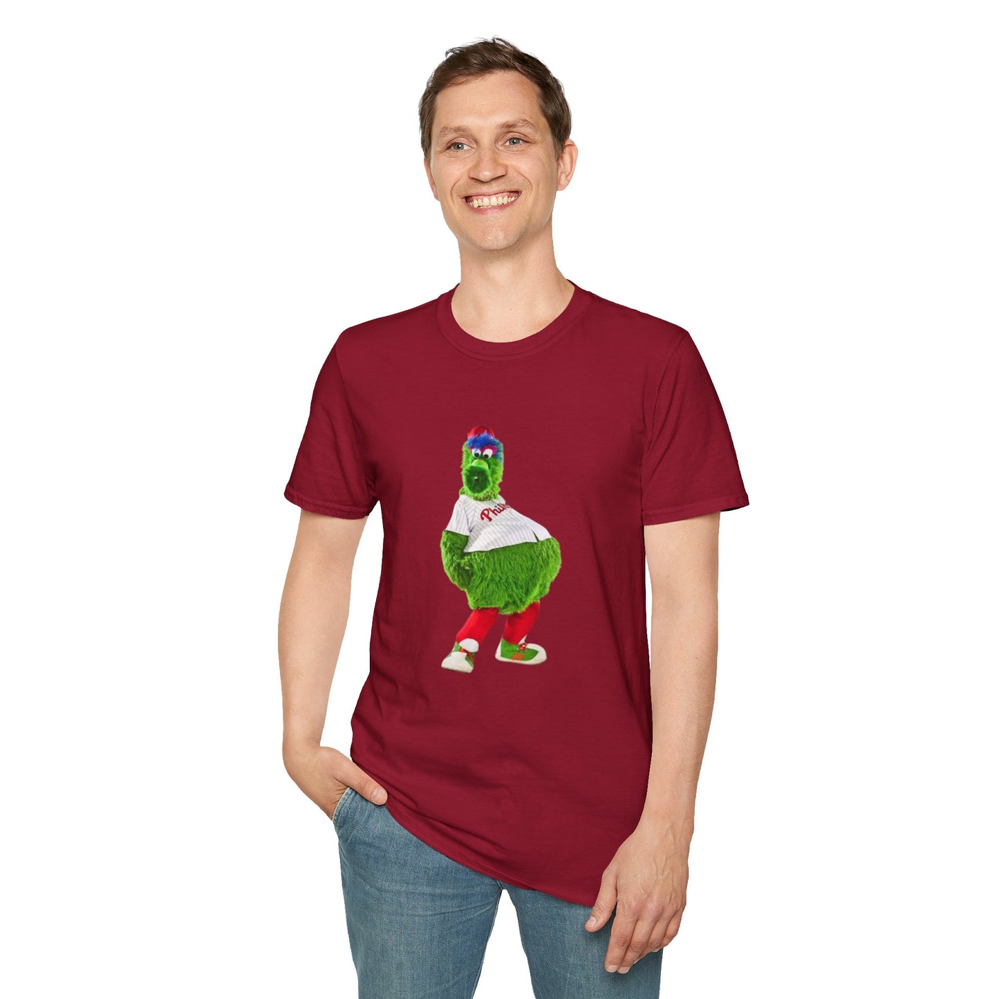 Cartoon Baseball Mascot T-Shirt | Funny Green Character Tee for Sports Lovers