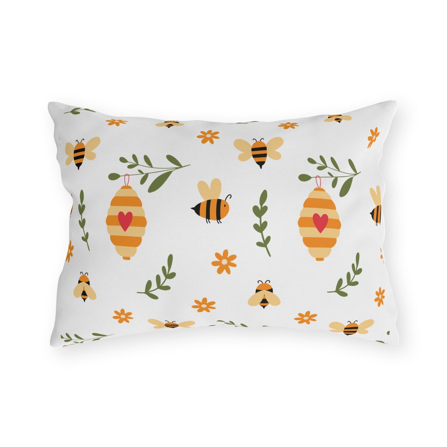 Bee Garden Outdoor Pillow | Beehive Cottage Chic Decor Cushion