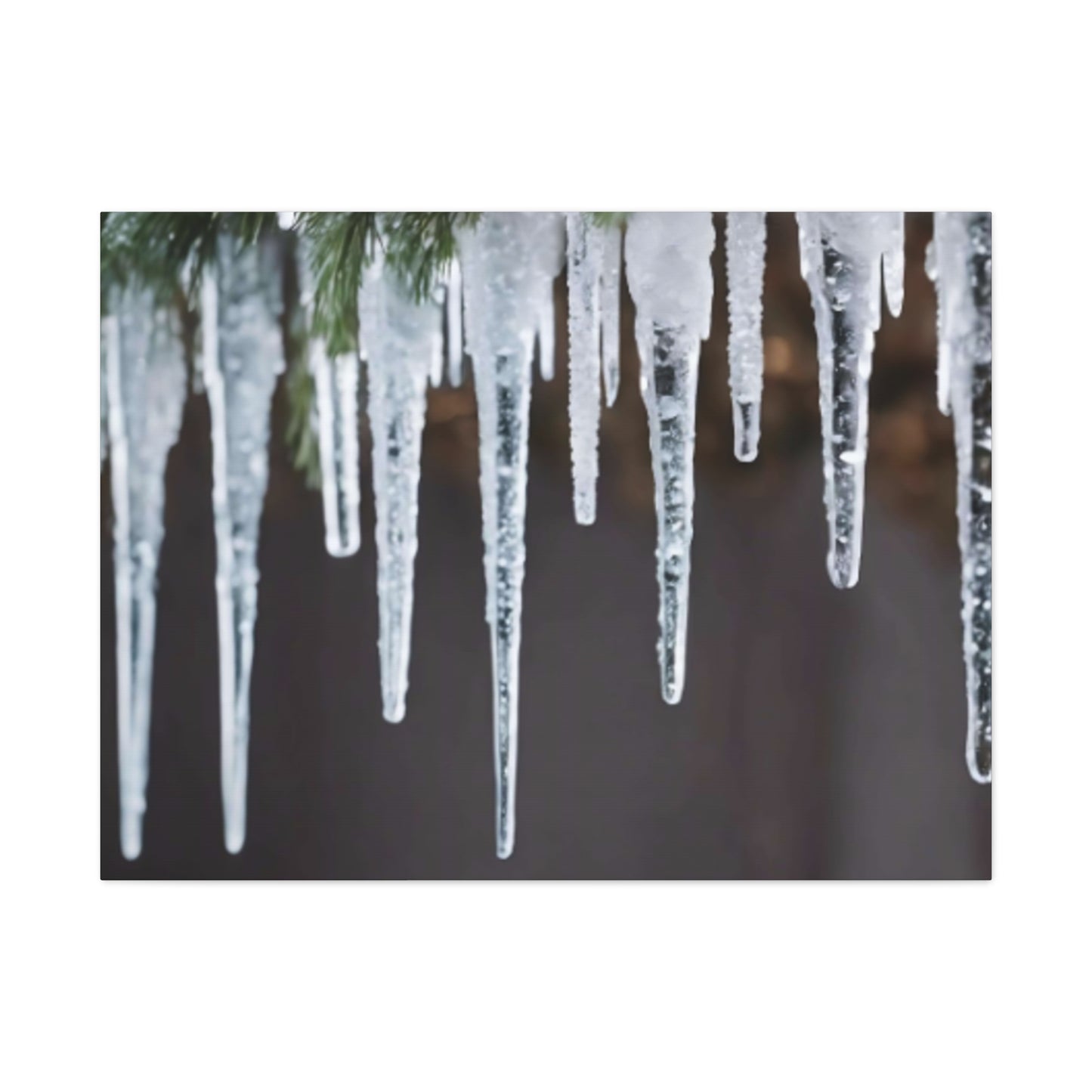Icicles on Pine Branch Christmas Wall Art | Winter Mantle Decor