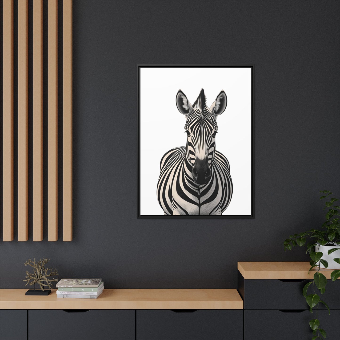 Striking Zebra Wall Art Black & White Wildlife Photography Print, Safari Animal Home Decor, Zebra Lover Nursery Room Gift
