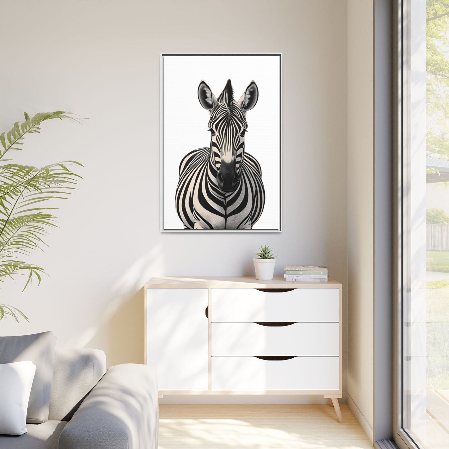 Striking Zebra Wall Art Black & White Wildlife Photography Print, Safari Animal Home Decor, Zebra Lover Nursery Room Gift