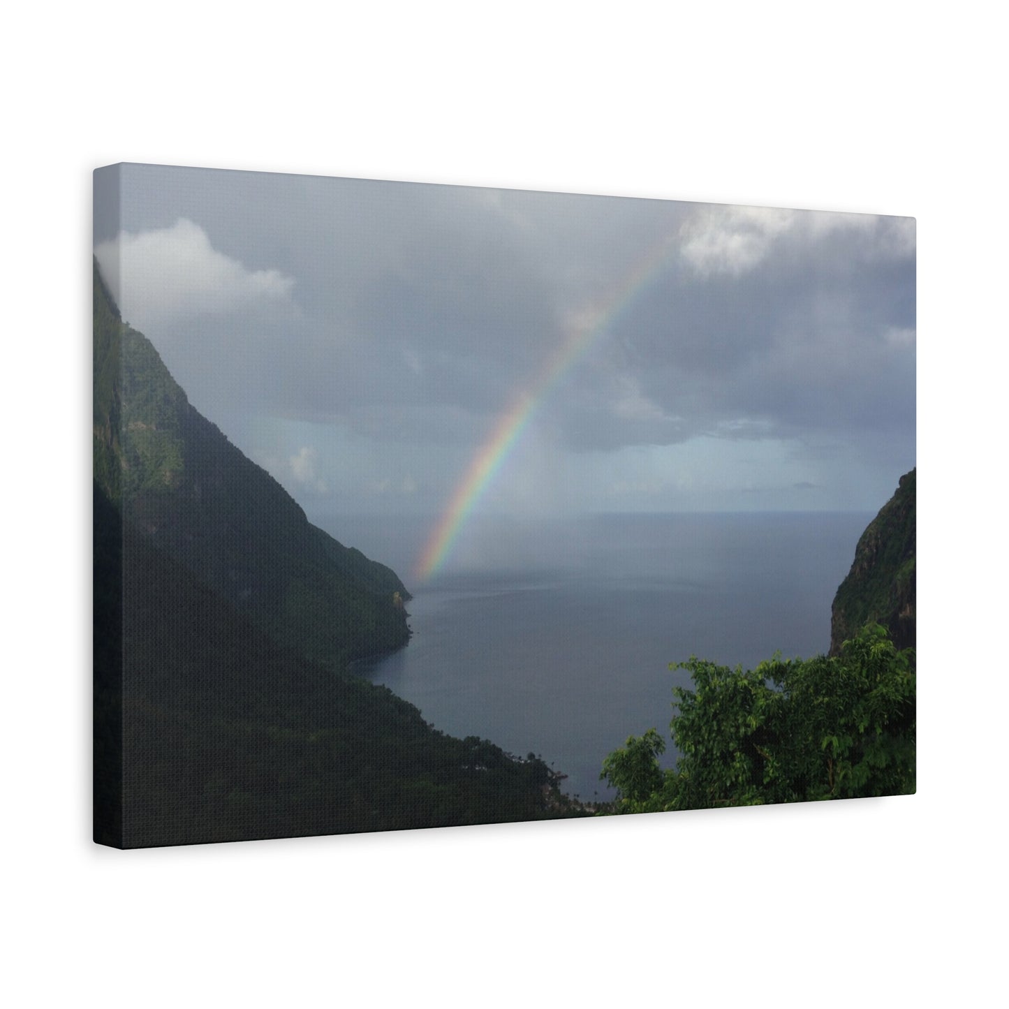 St. Lucia Pitons Rainbow Canvas Art | Caribbean Landscape Photography