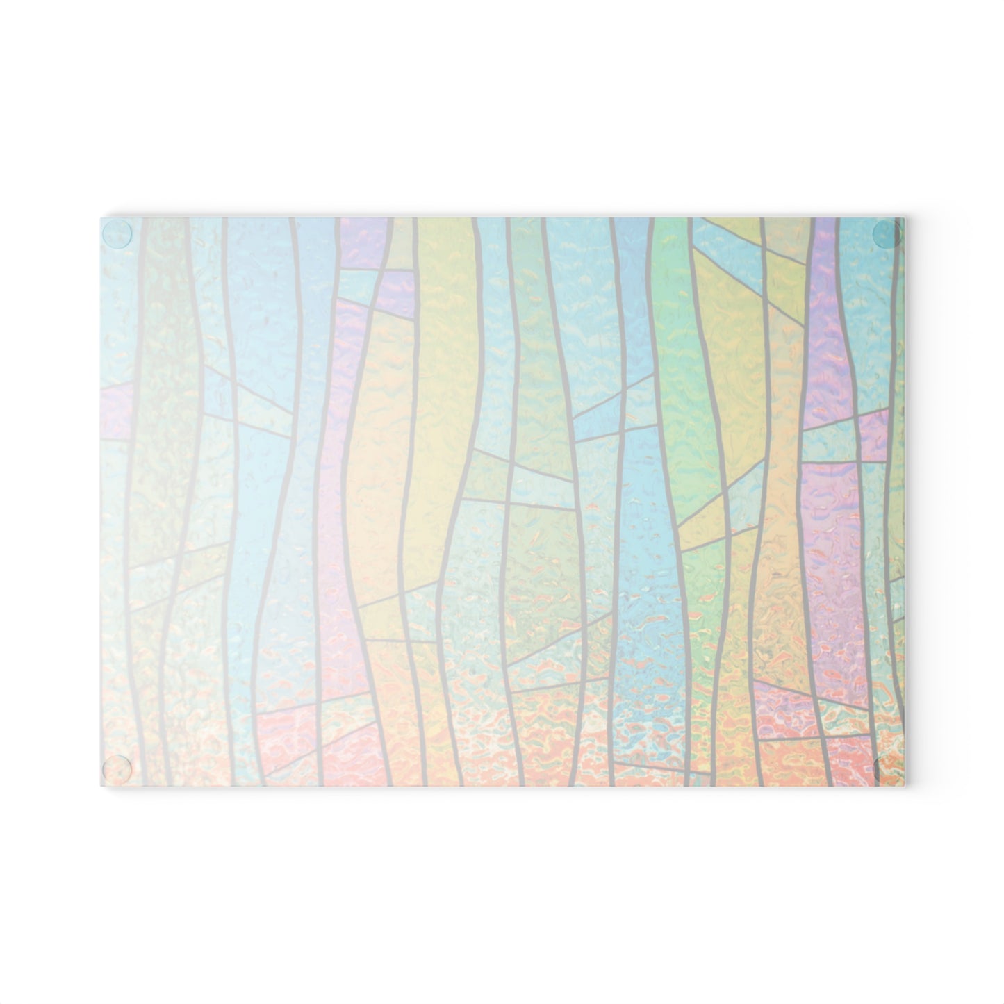 Stained Glass Stripe Glass Cutting Board | Colorful Kitchen Decor