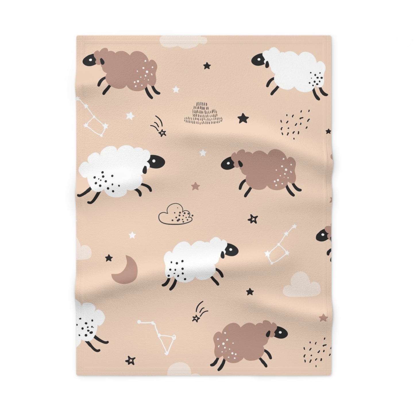 Sheep Baby Fleece Blanket | Soft Nursery Decor | Gender Neutral Baby Shower Gift | Toddler Blankie
