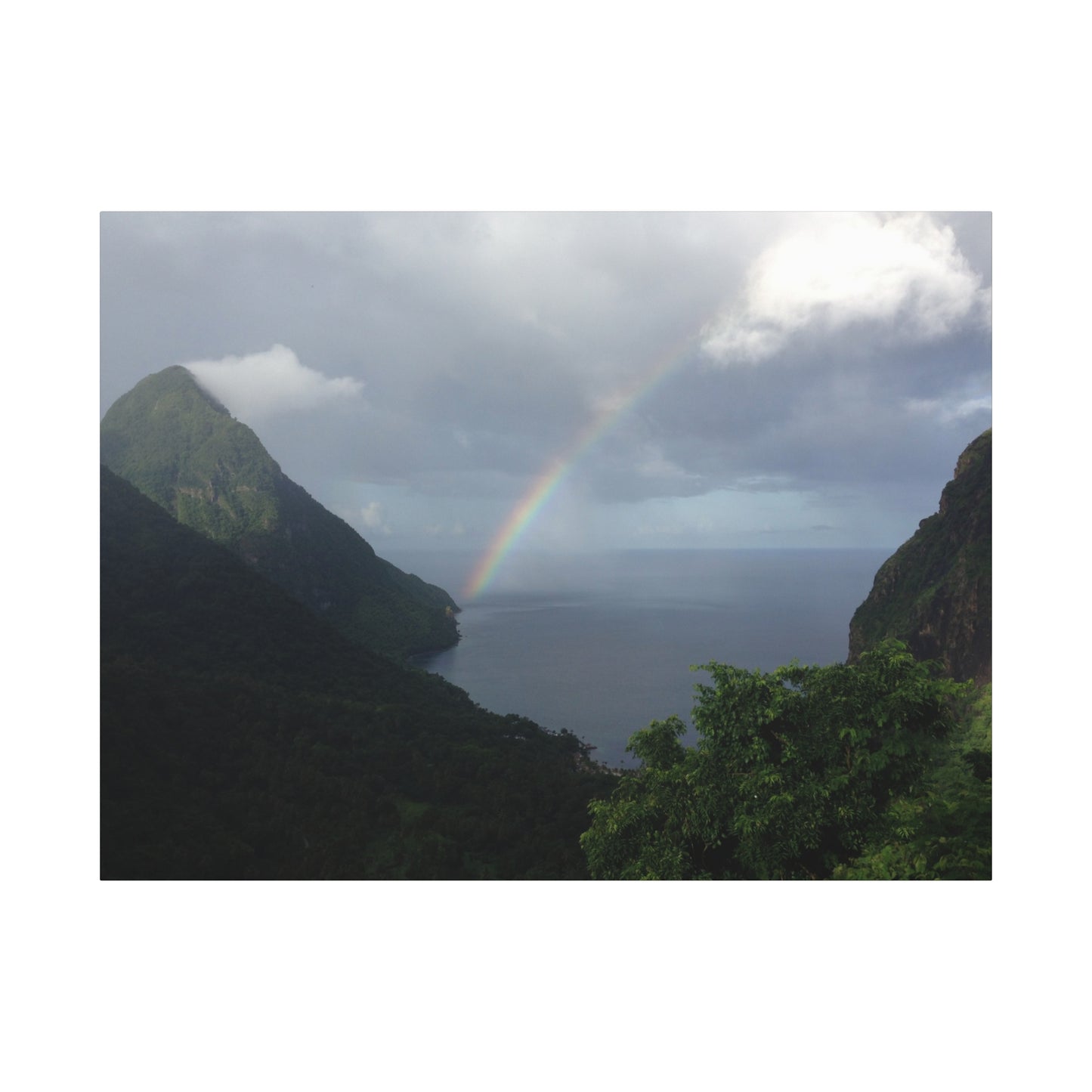 St. Lucia Pitons Rainbow Canvas Art | Caribbean Landscape Photography