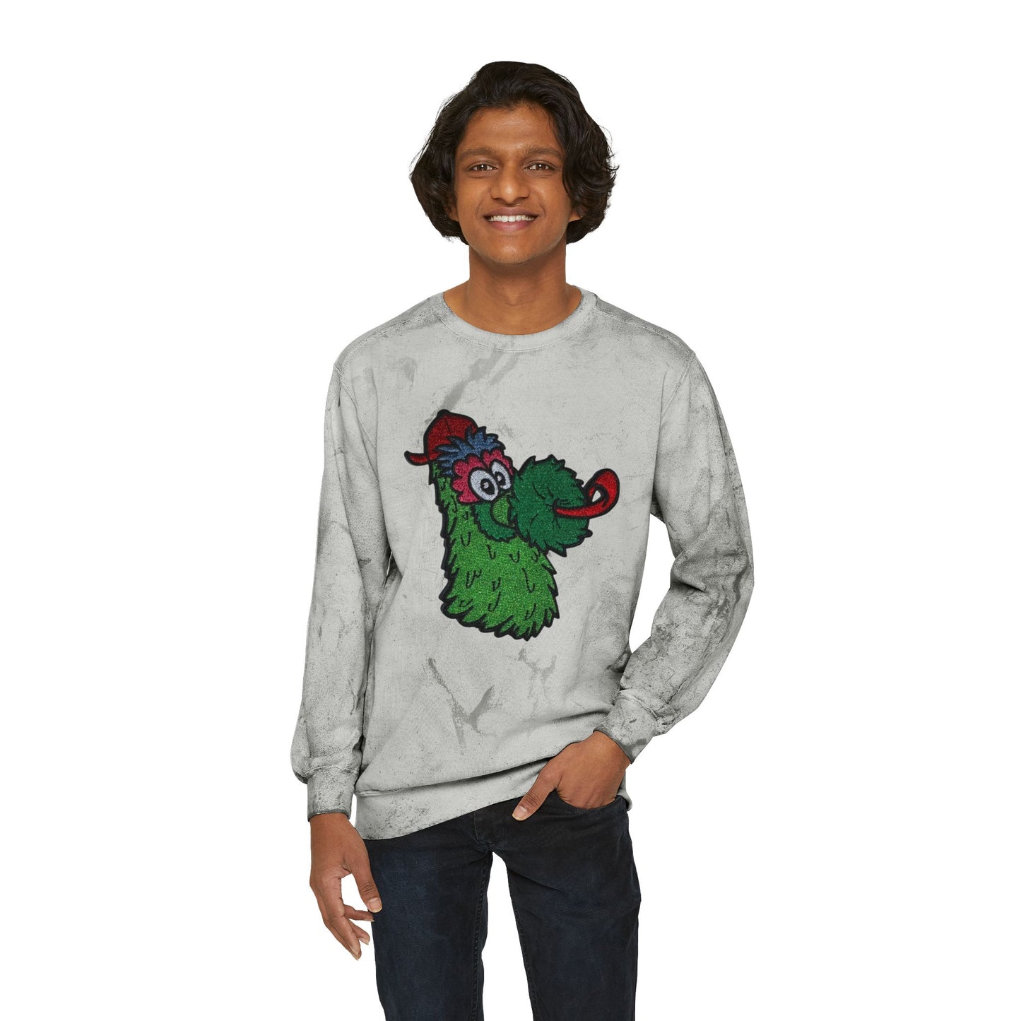 Cartoon Baseball Mascot Baseball Fan Gift |Unisex Color Blast Sweatshirt