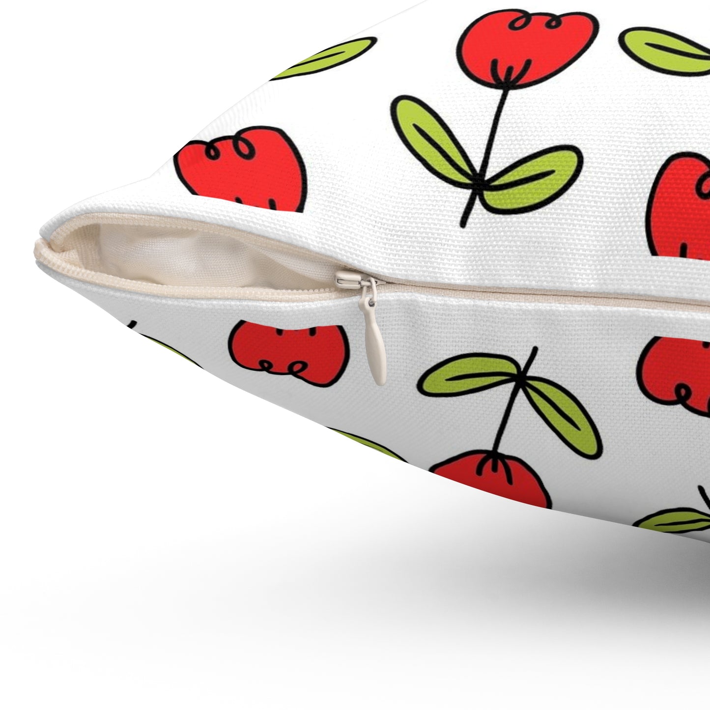 Spring Red Tulips Indoor Pillow | Floral Decorative Cushion