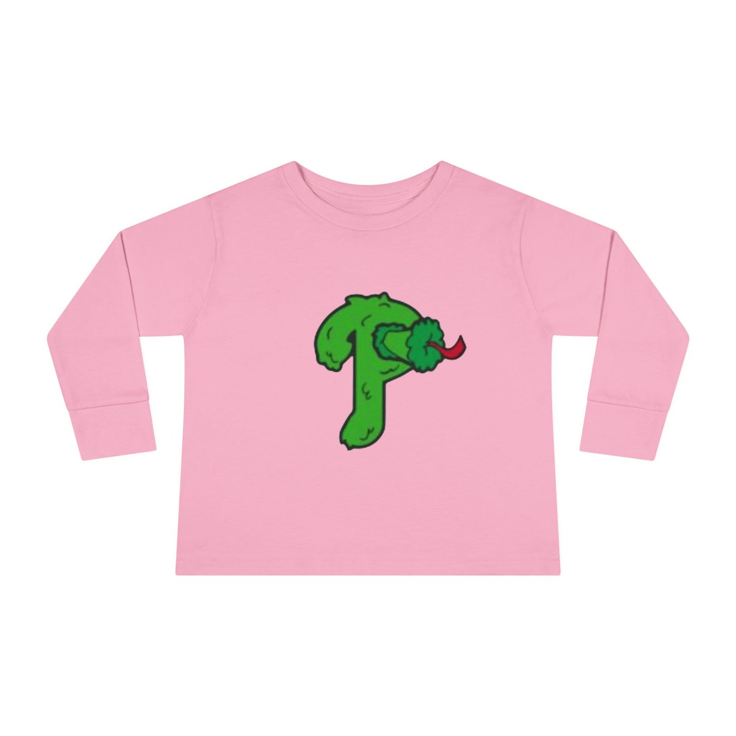 Funny Cartoon Mascot Toddler Long Sleeve Tee | Baseball Fan T-Shirt