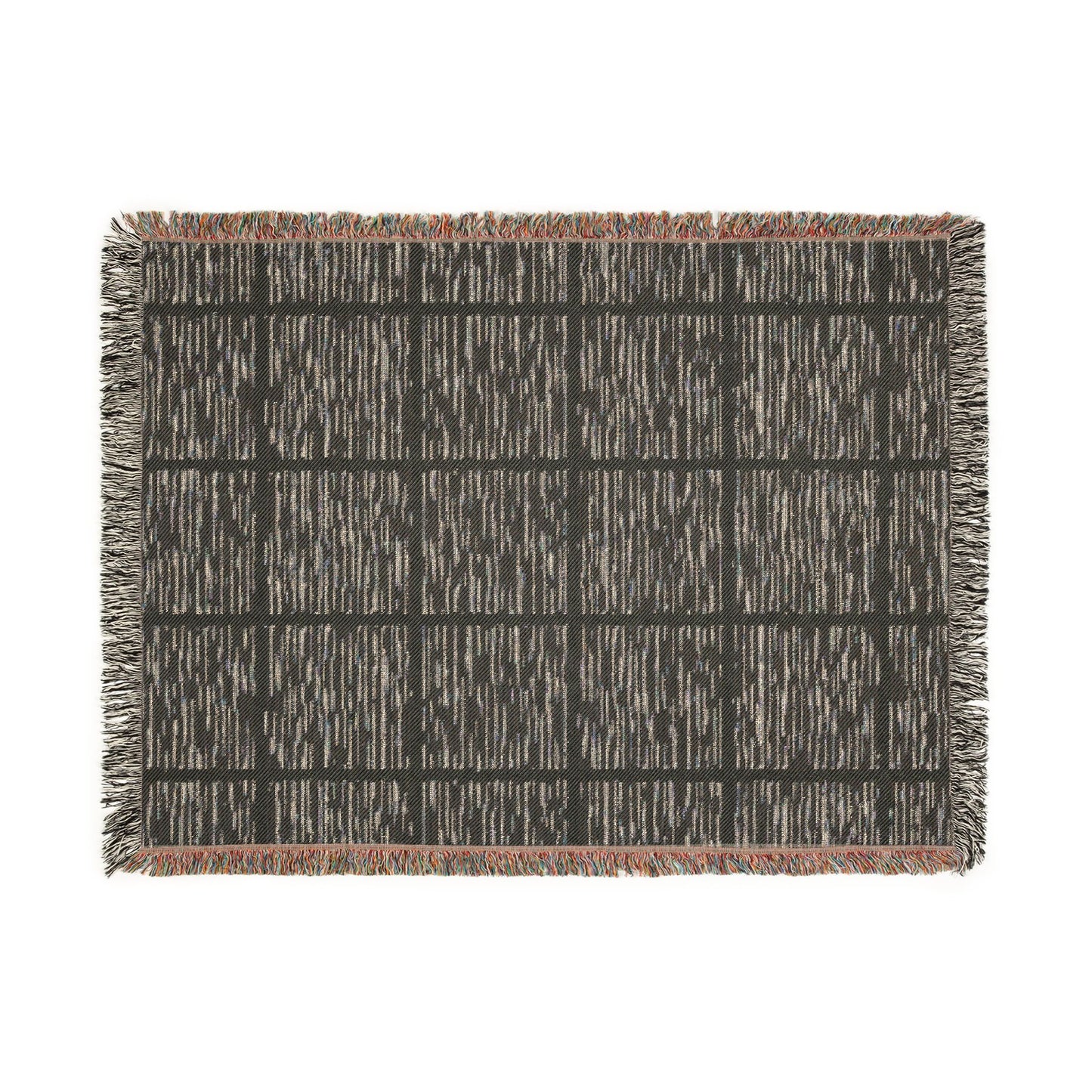 Neutral Grid Woven Throw Blanket | Minimalist Farmhouse Decor