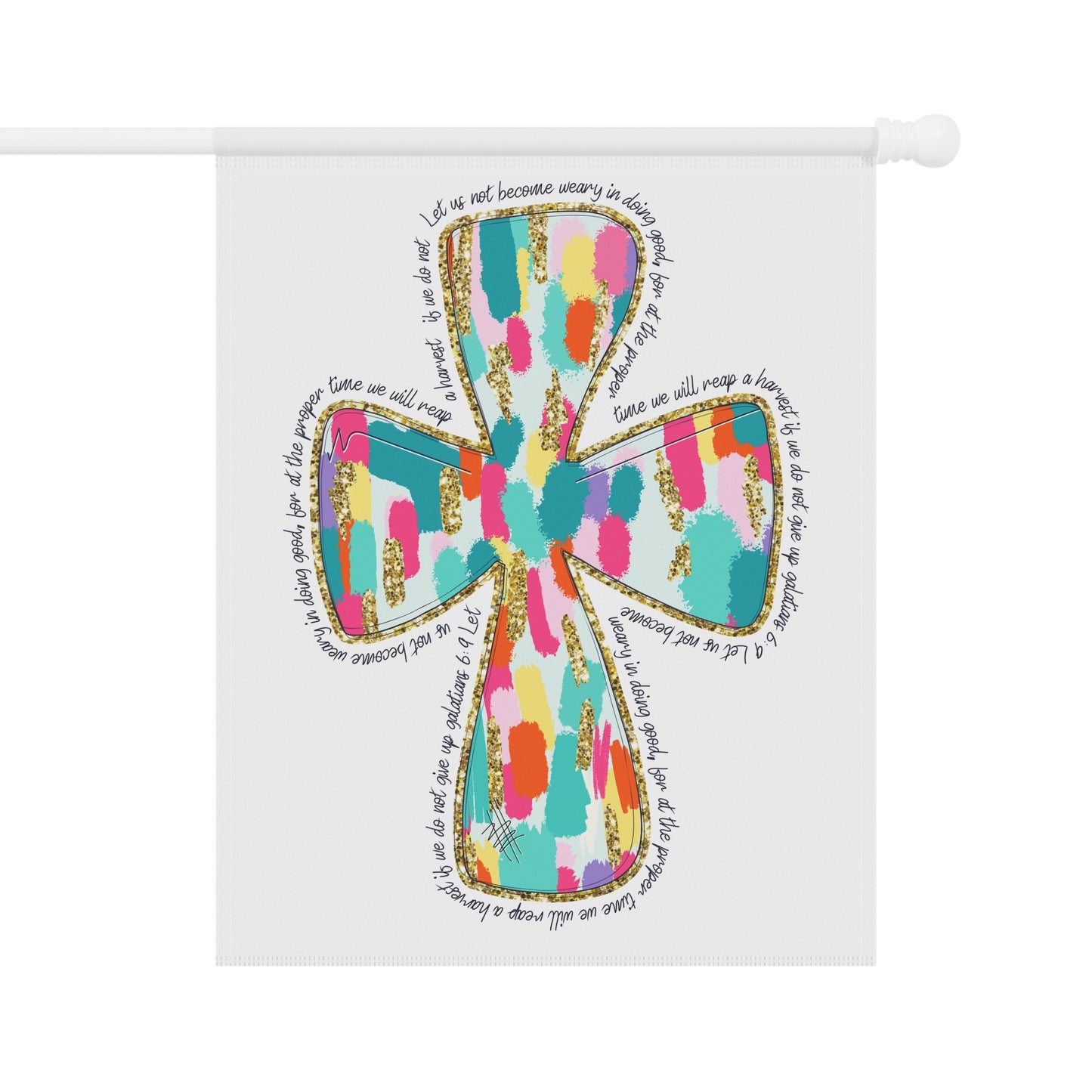 Colorful butterfly design on a white background with text