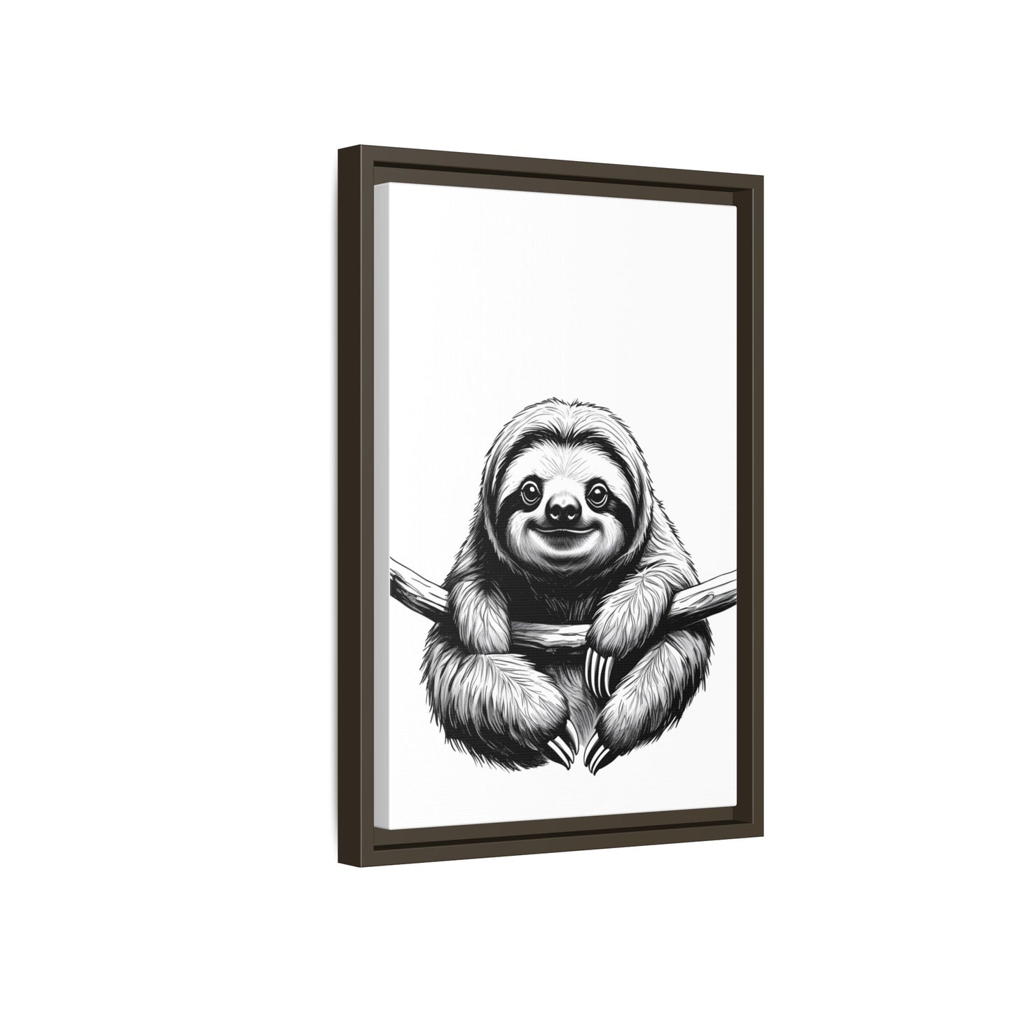 Adorable Sloth Hanging from Tree Branch Black & White Animal Wall Art, Cute Sloth Print, Jungle Theme Nursery Decor, Baby Shower Gift