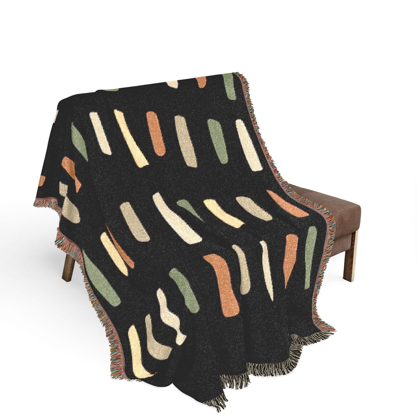 Modern Geometric Woven Throw Blanket | Mid-Century Boho Decor