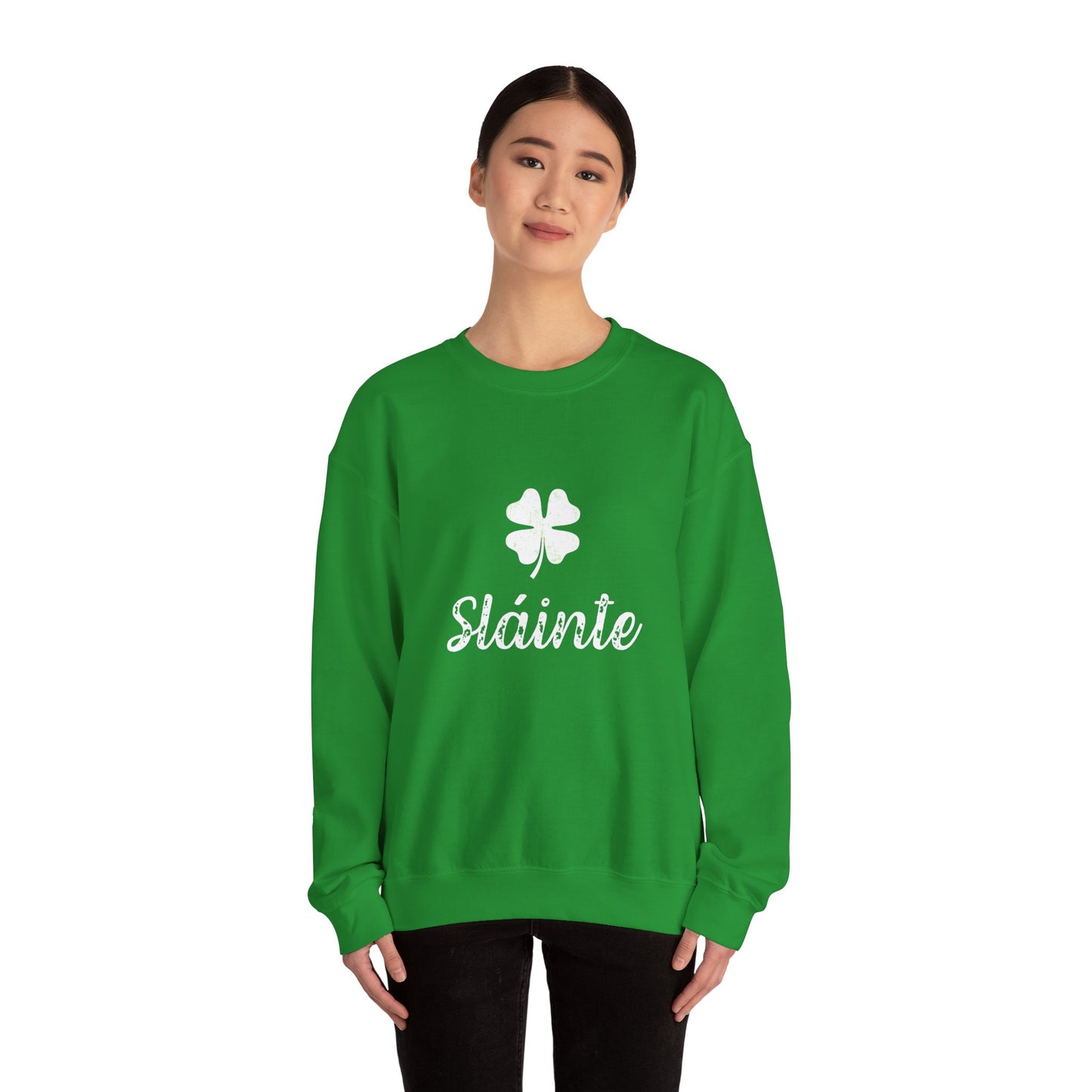 Sláinte Irish Sweatshirt – St Patrick’s Day Shamrock Crewneck – Irish Cheers Shirt – Lucky Clover St Paddy’s Day Sweatshirt