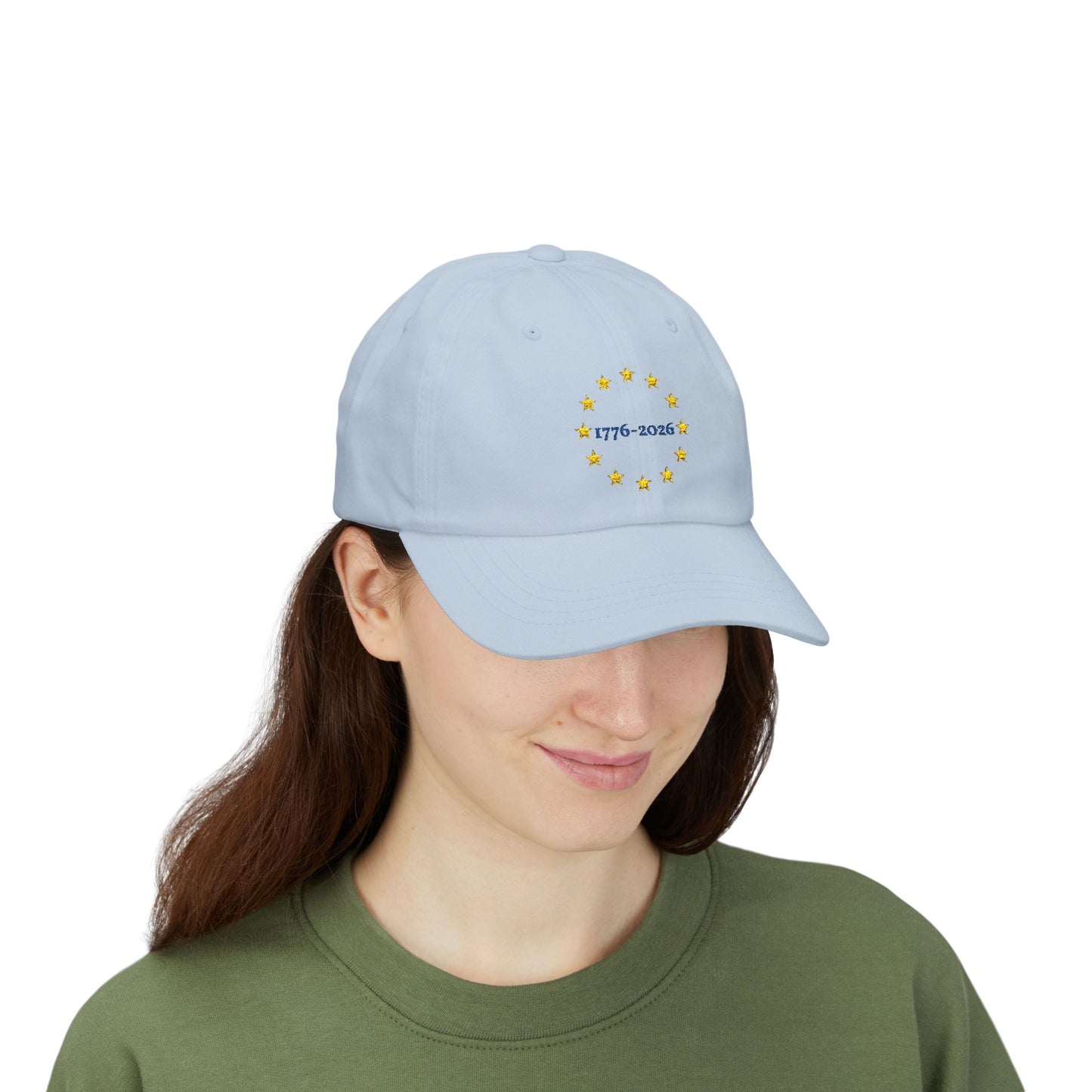 Person wearing a light blue cap with 'MERMAID' text on a white background