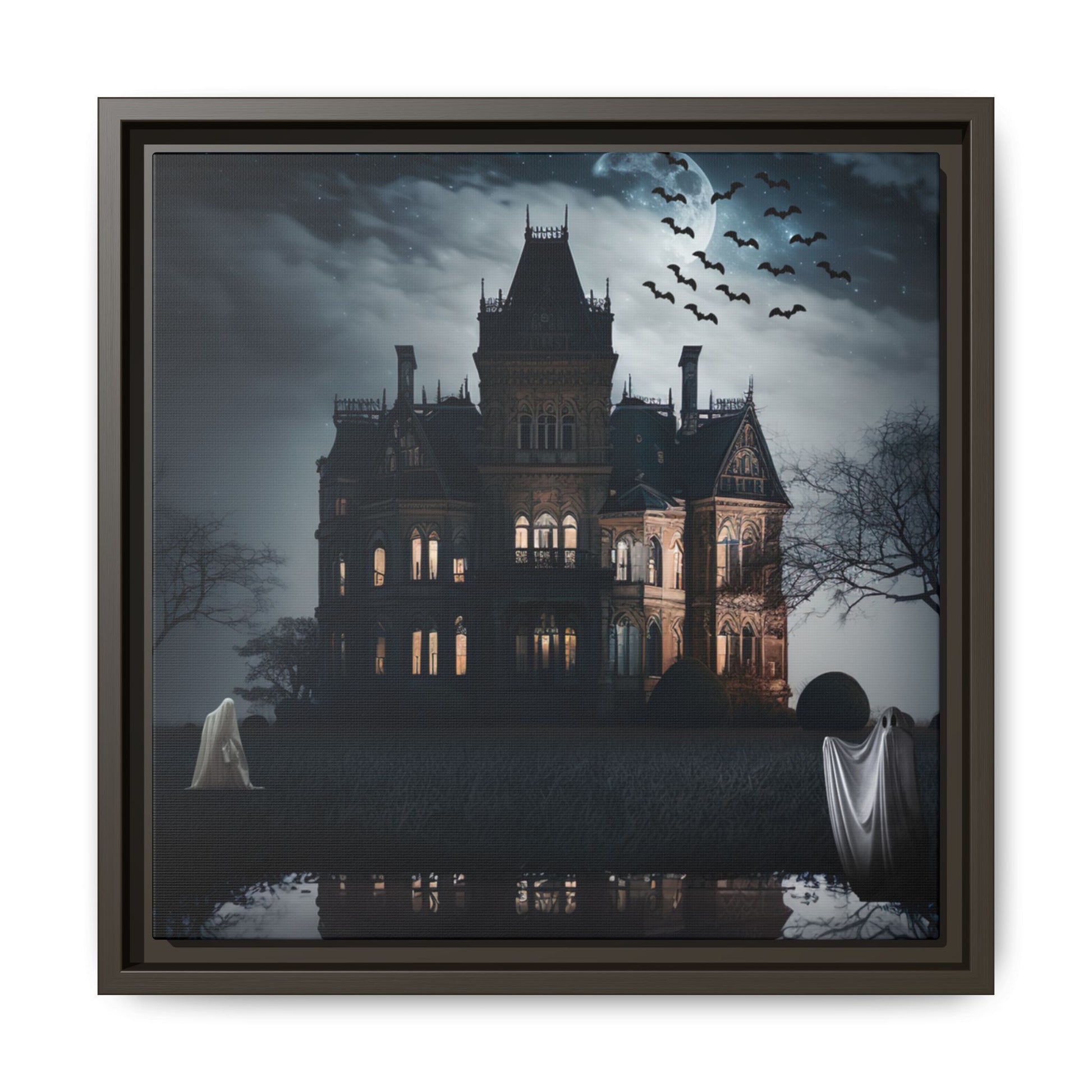 dark framed artwork haunted mansion 