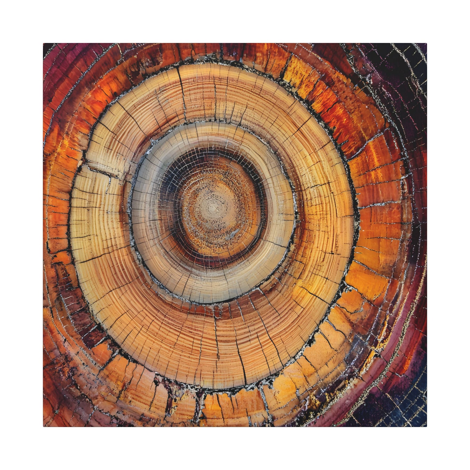 Close-up of a tree trunk with concentric rings